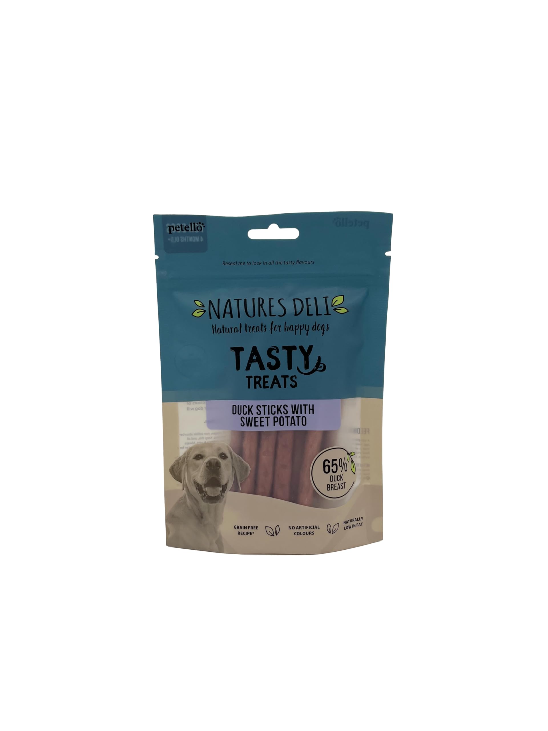 Petello Natures Deli Duck With Sweet Potato Sticks Dog Treats - Grain 100G