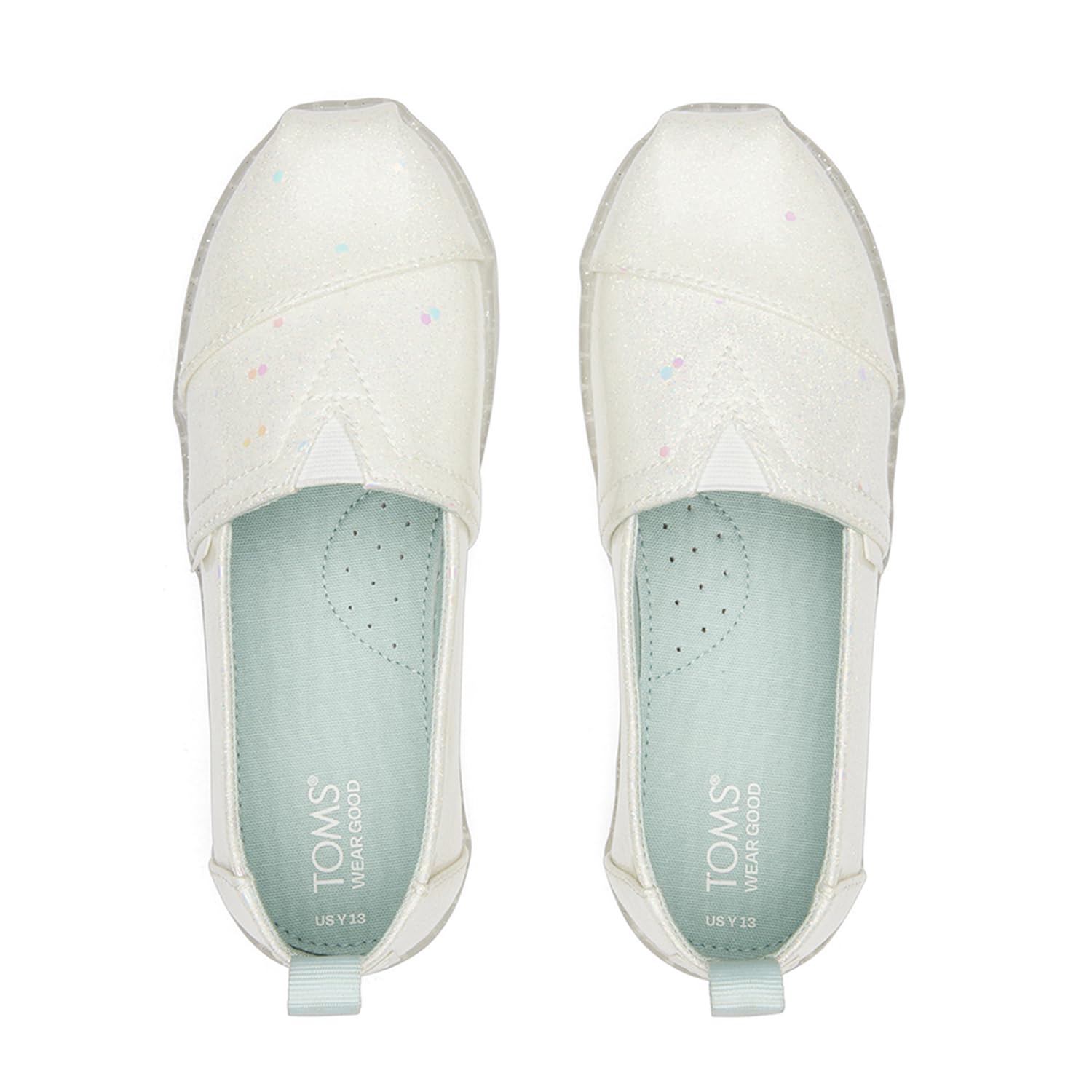 TOMS Classic Alpargata, Mocasín plano Niñas, White Confetti Coated Glitter, 35 EU