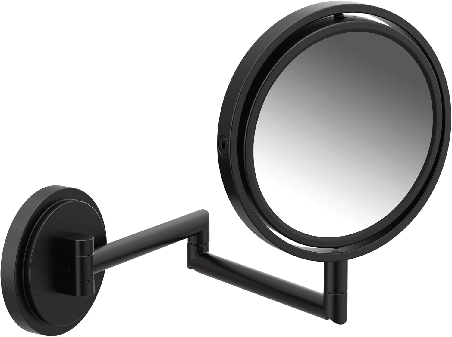 Moen Arris Matte Black 5.94" Dual-Sided Extendable Wall Mount 5X Magnifying Mirror, YB0892BL