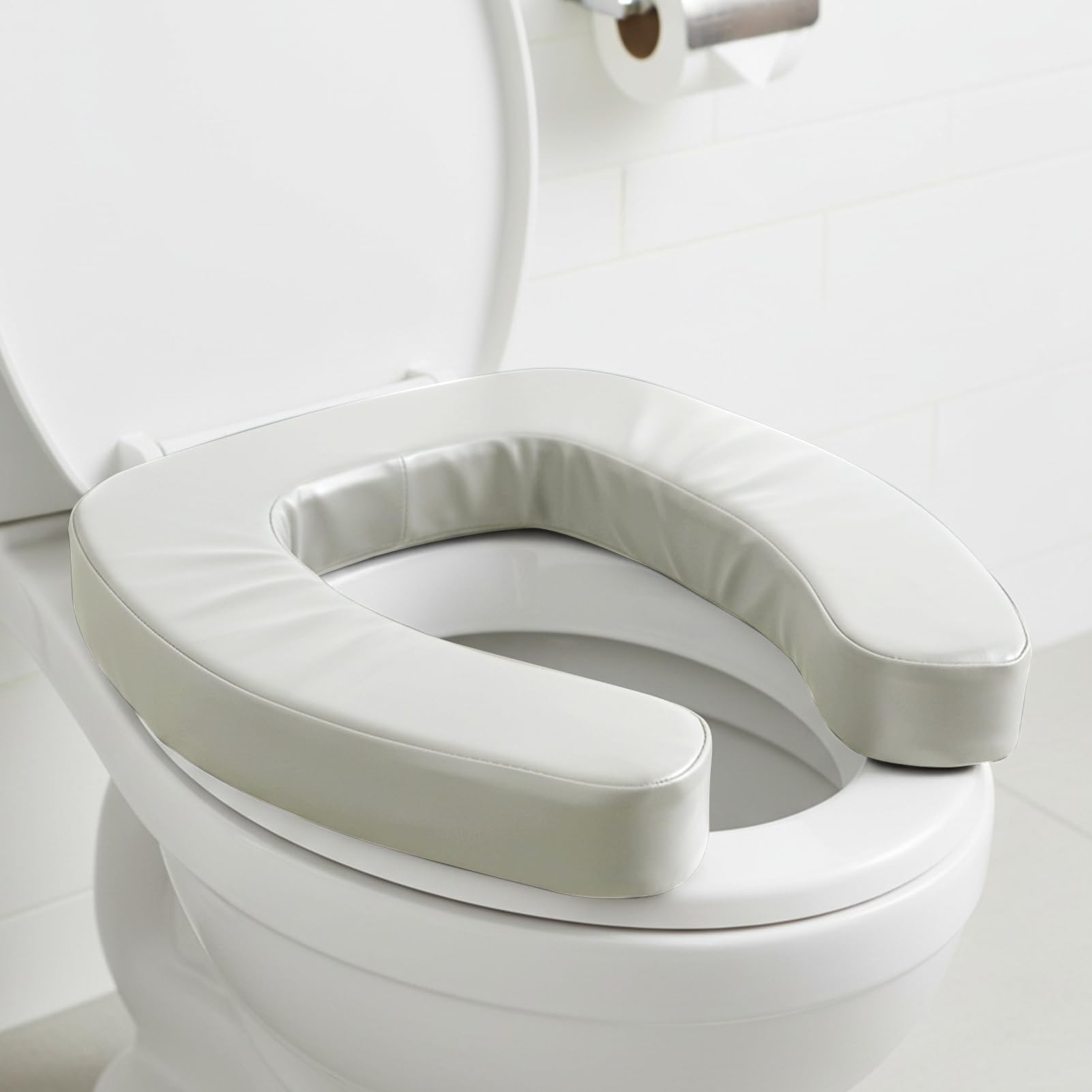 Weiche Toilettensitzerhöhung 5cm, wasserdichtes WC-Sitzkissen aus hochdichtem Schaumstoff, universelle Sitzerhöhung für Senioren & nach Hüft-OP, bequeme Aufstehhilfe