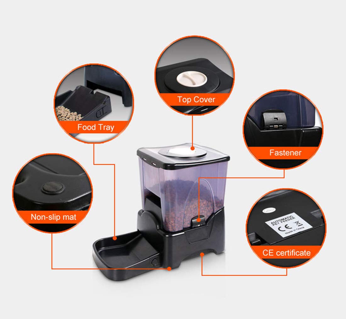 Dispenser Automatico di Alimenti per Animali Domestici di Grandi Dimensioni con Timer 10 L Caratteristiche del Registratore Vocale