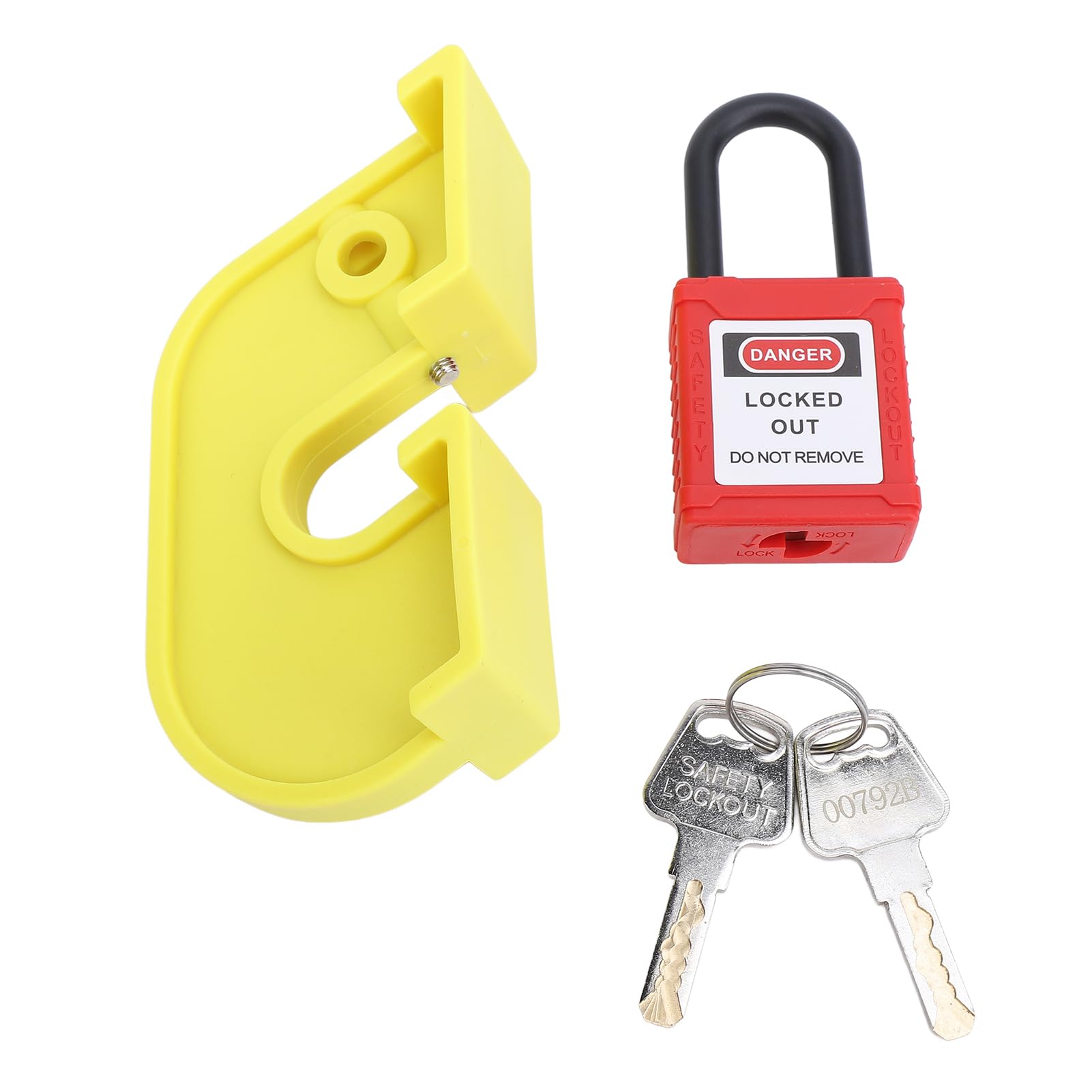 Circuit Breaker Lockout Device Combination Kit Nylon PA Insulated Standard Air Switch Lock, for Industrial Power Isolation Area, with Good Insulation