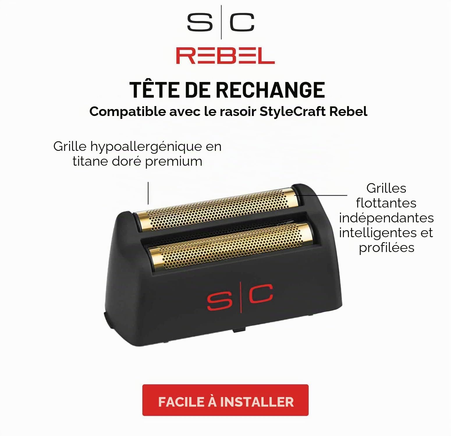 Rasoir Électrique Hommes Barbe et Cheveux Stylecraft Rebel by Gamma Più, Rasoir Barbe Électrique Sans Fil, Autonomie de 100 Minutes, Rasoir de Poche Compact et Portable 150gr, Ergonomique, 11.000 rpm