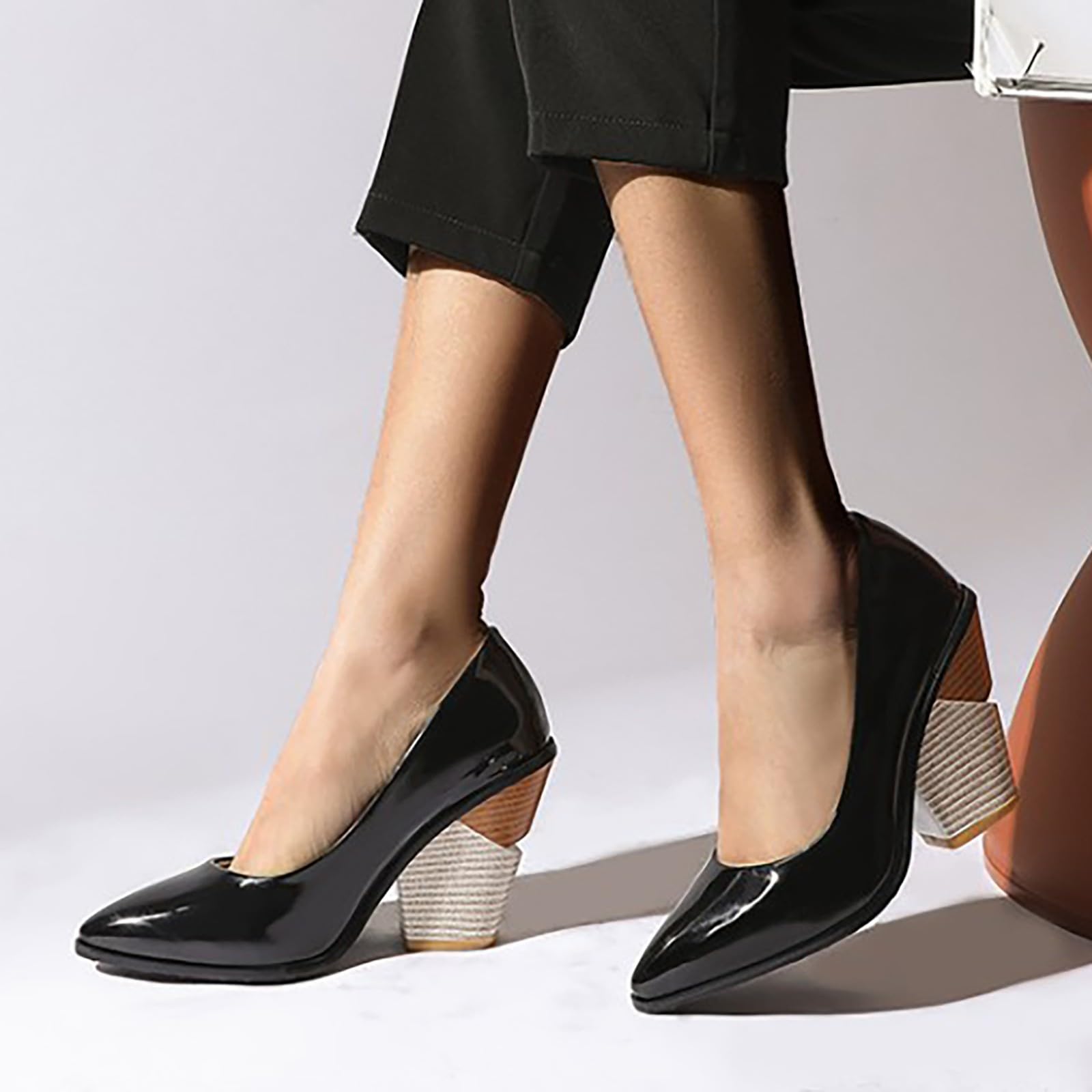 Zapatos de tacón alto para damas de honor plateados, con tacón alto, color negro, ajuste ancho, cómodo, cita, noche, formal, damas, gatito, punta puntiaguda, invitada de boda