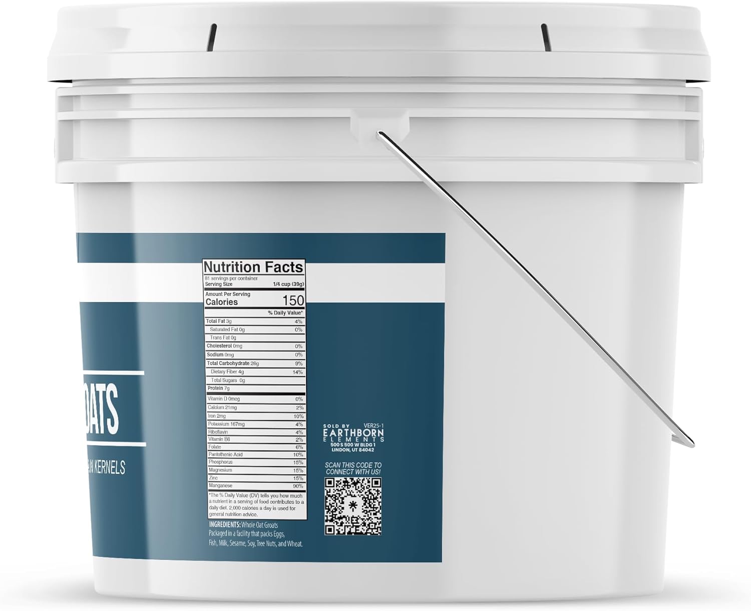 Earthborn Elements Oat Groats (1 Gallon), Good Source of Iron & Fiber, Always Pure