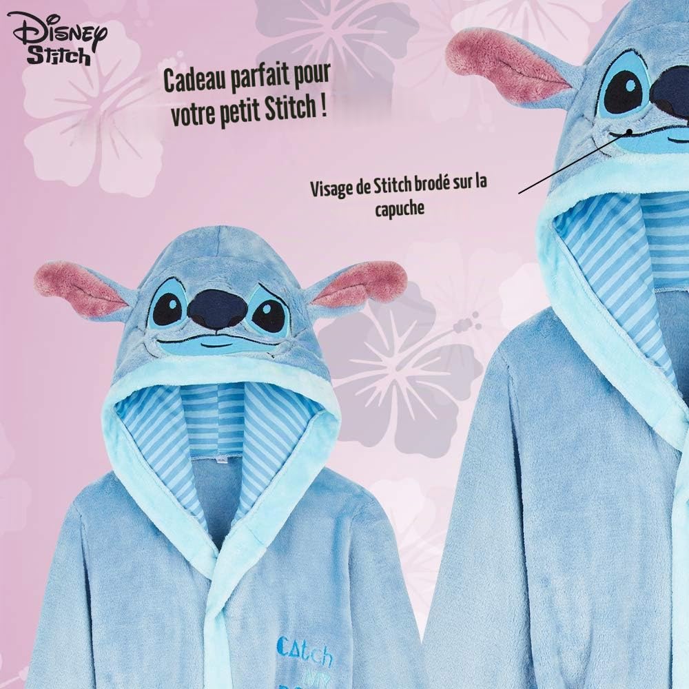 Disney Robe De Chambre Enfant Stitch, Peignoir En Polaire Douce, Idée De Cadeau Original Pour Garçon ou Fille