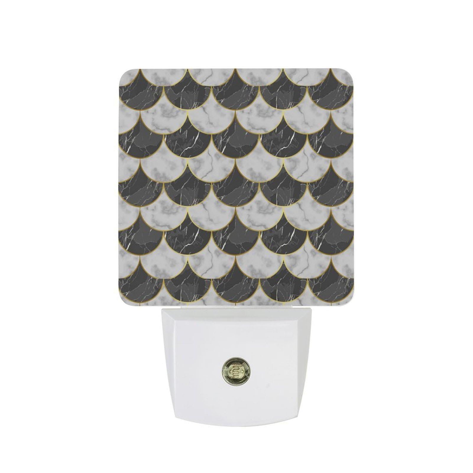 Nqrxadcrt Style Marble Scales Night Light Plug In Wall Lights Bedside Lamp Bedrooms Home Hallways Decoration
