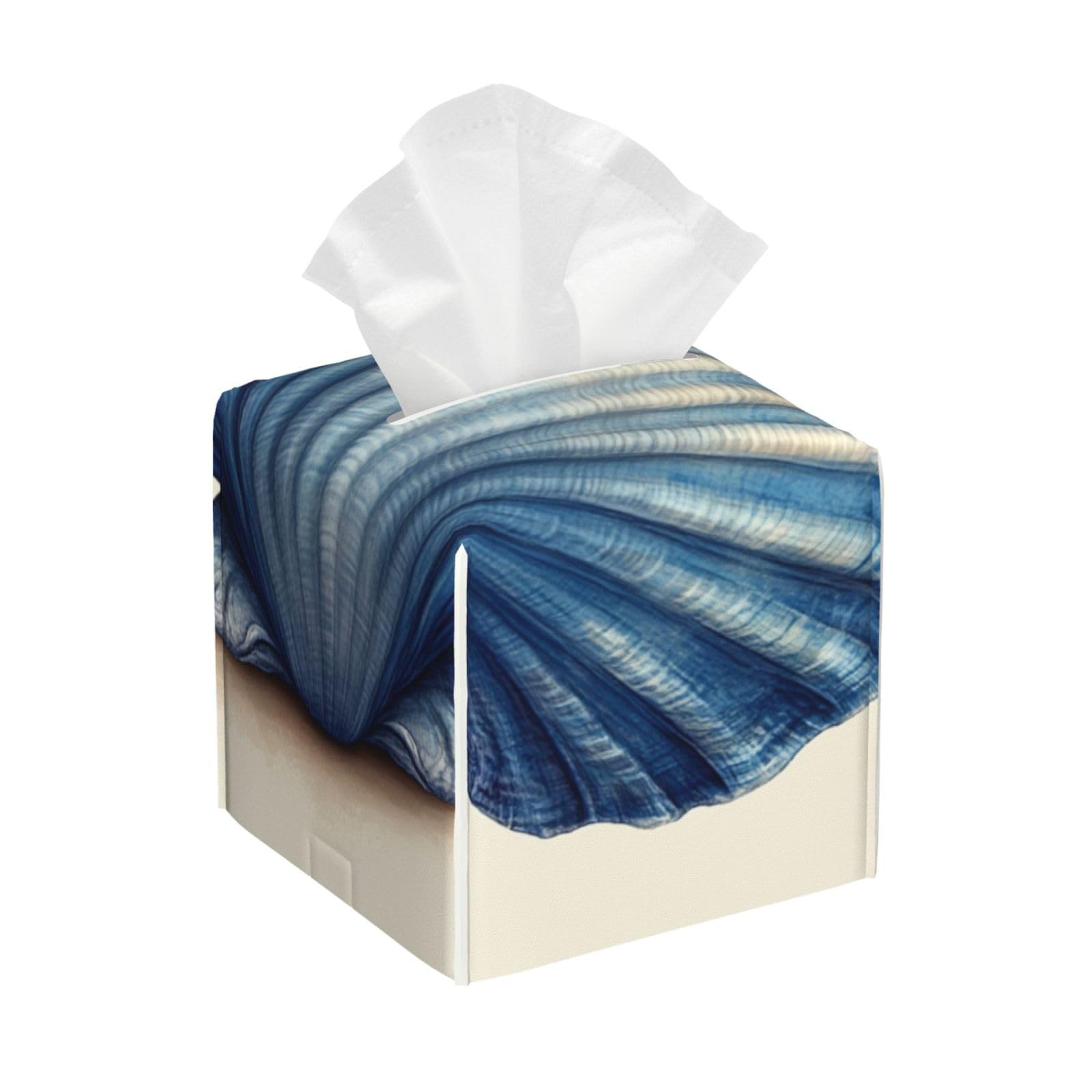 Amazon.com: Ocean-Blue Seashell Tissue Box Cover Square Pu Leather