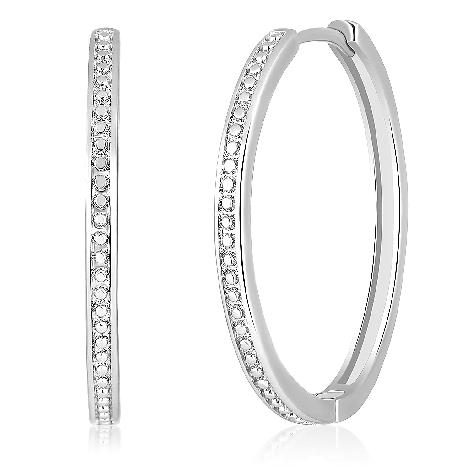 Silver Plated Cubic Zirconia Studded Hoop Earrings Trending Fashion Jewellery For Women & Girls-image-44