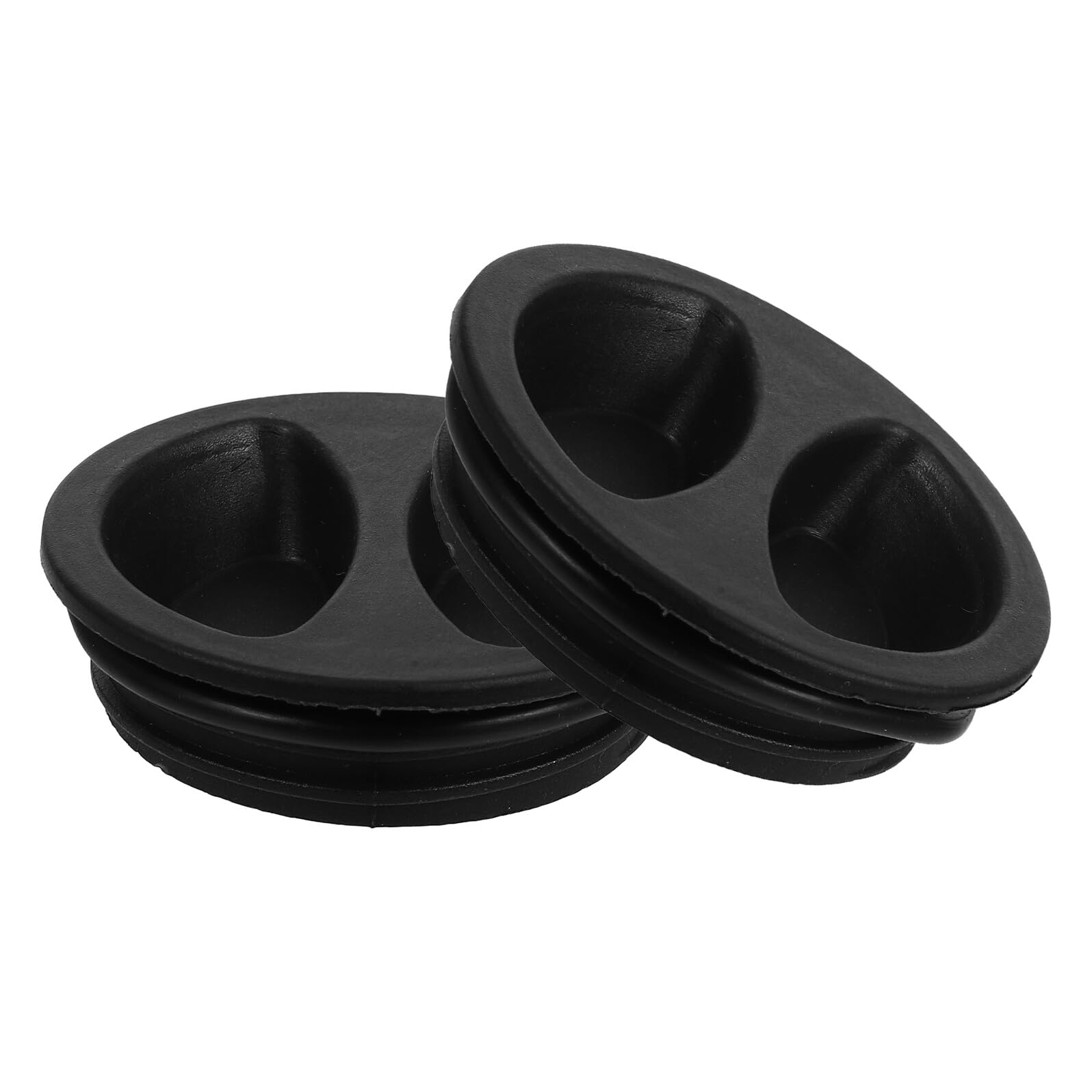 COLLBATH 2pcs Heavy Duty Umbrella Base Covers with Drainage Hole Plugs Water-resistant Parasol Base Caps for Garden Patio Use Easy Installation Prevent Rainwater Accumulation Black