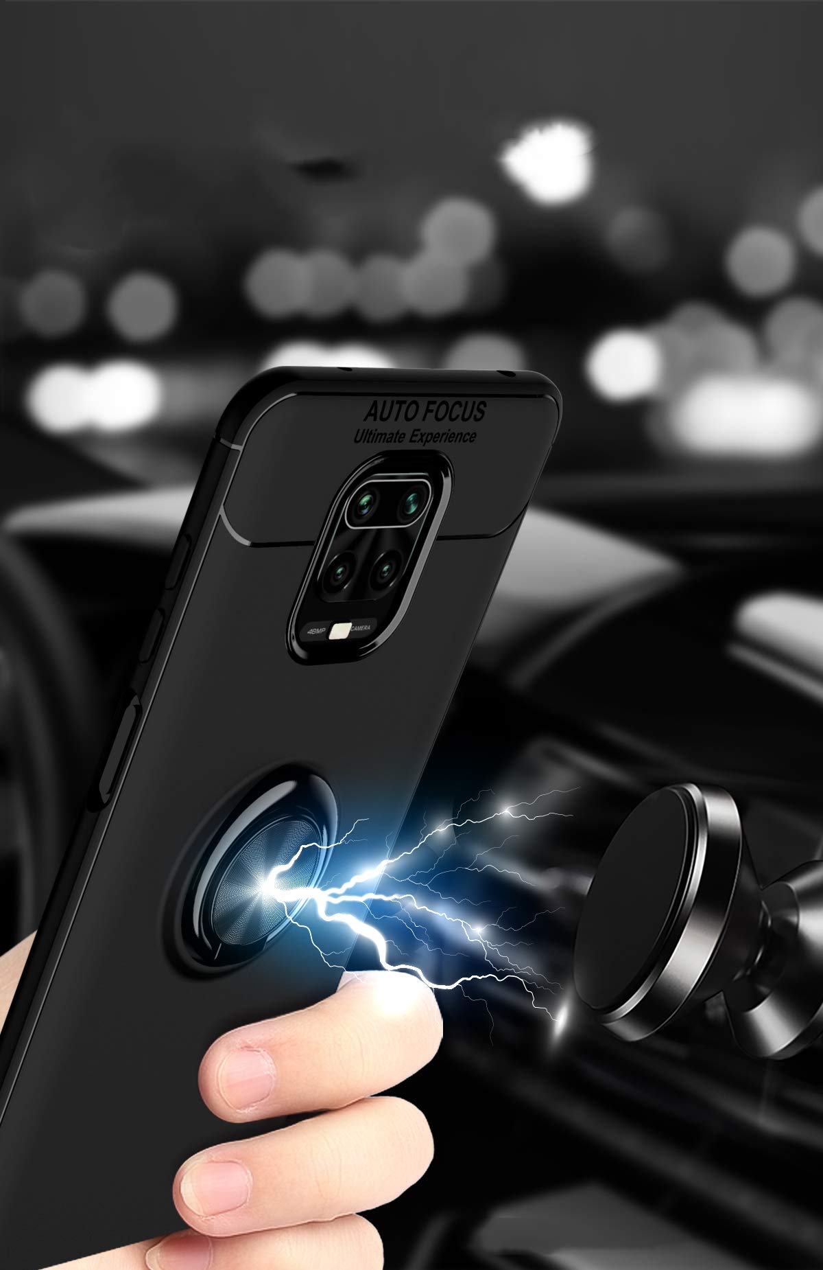 SORAKA Cover Xiaomi Redmi Note 9 Con Anello E Supporto Magnetico - Custodia TPU Morbida E Ultrasottile - 2