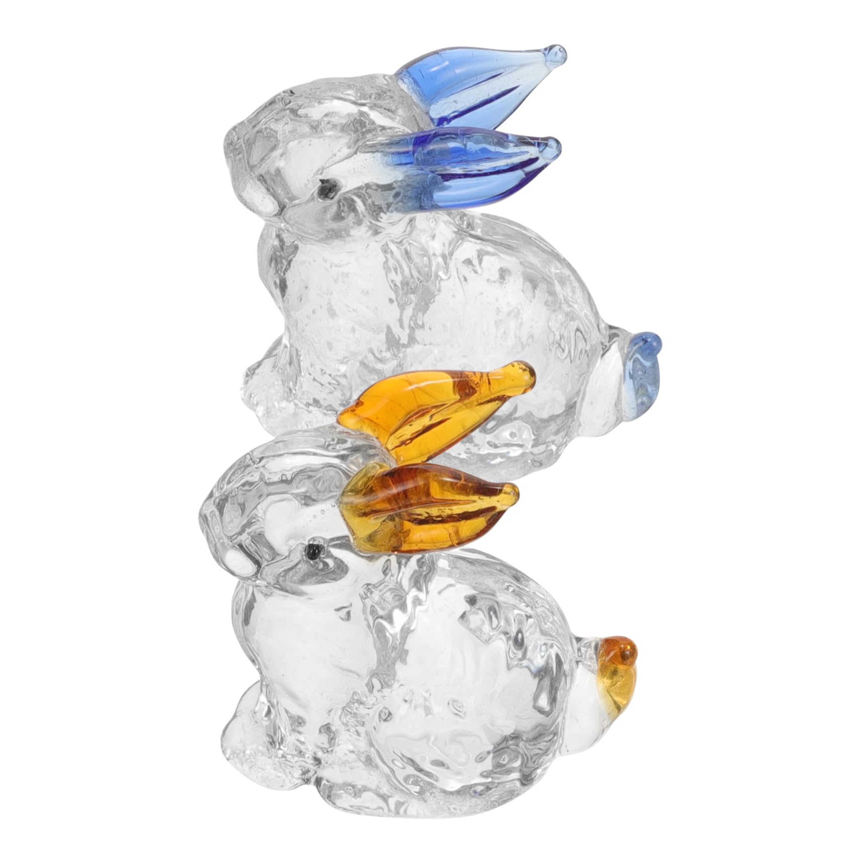 SOLUSTRE 10stücke Kristall Kaninchen Figurine Miniature Osterdeko Niedliche Statue Für Büro Und Wohnzimmer Blauer Und Farbton Kreative Tischdekoration