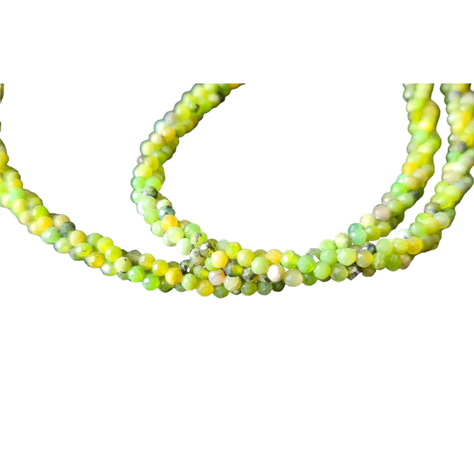 Bijoux en opale verte : fil de rondelles à facettes de 2,5 mm