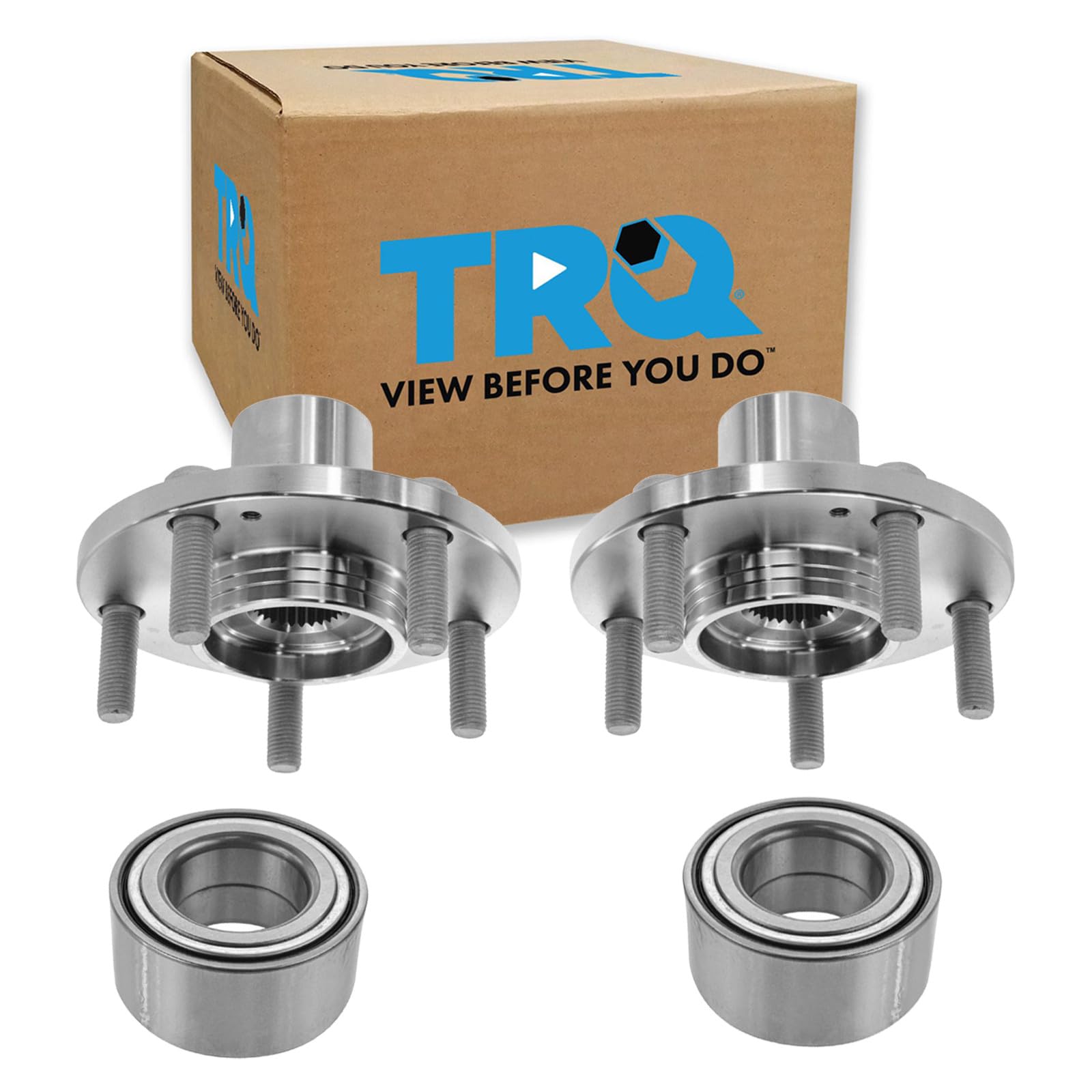 TRQ 2 Piece Front Wheel Bearing &amp; Hub Assembly Set