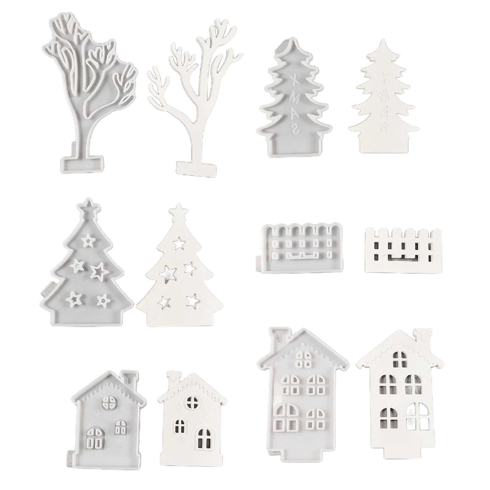 Moule silicone maison de Noël pour activité manuelle et bougie hivernale