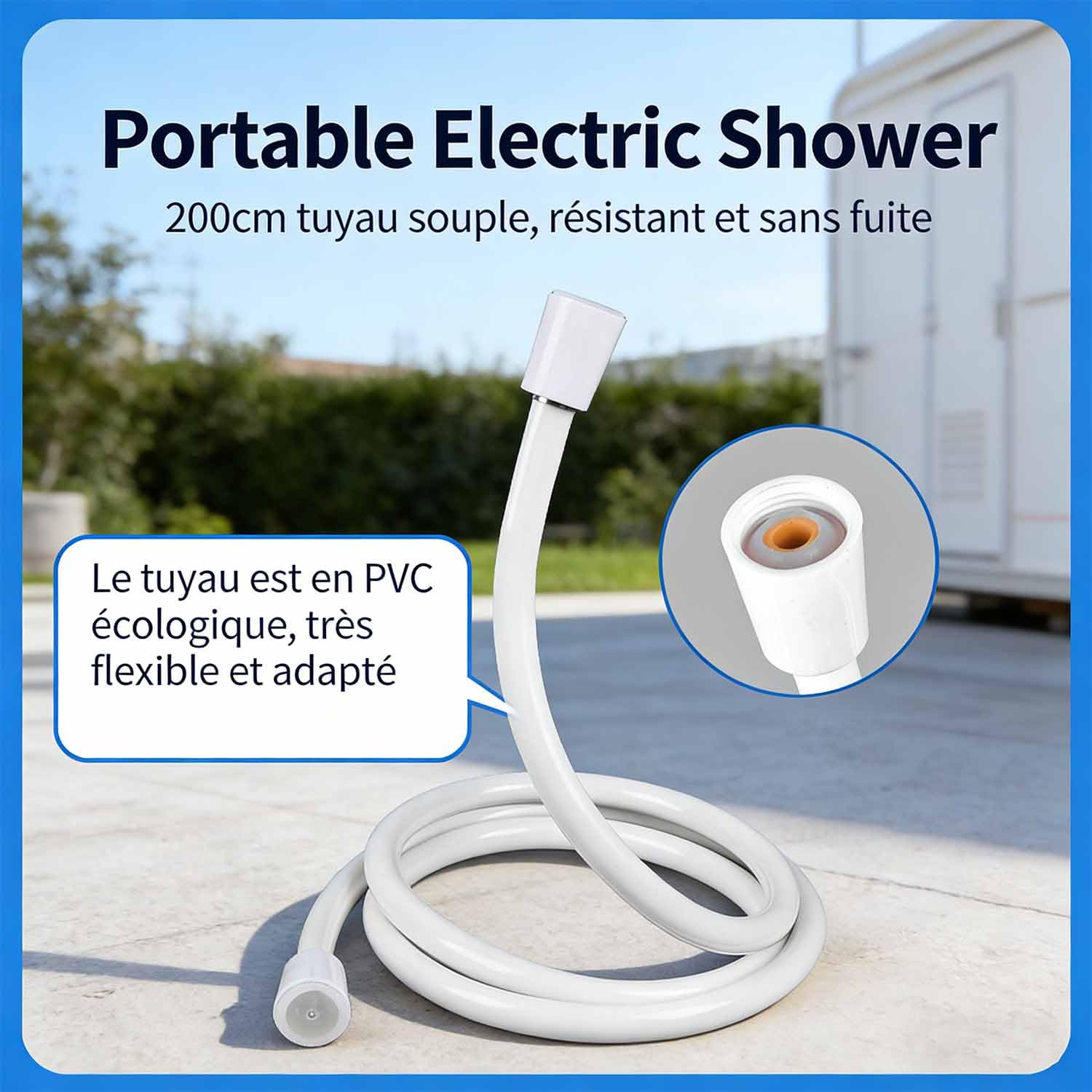 Cozidia Douche Portable - Douche Portable Rechargeable électrique Pour Bain D'extérieur 2026, Kit Douche Rechargeable USB, Débit Réglable, Solution Compacte Pour Camping, Randonnée Et Voyage (Norme)