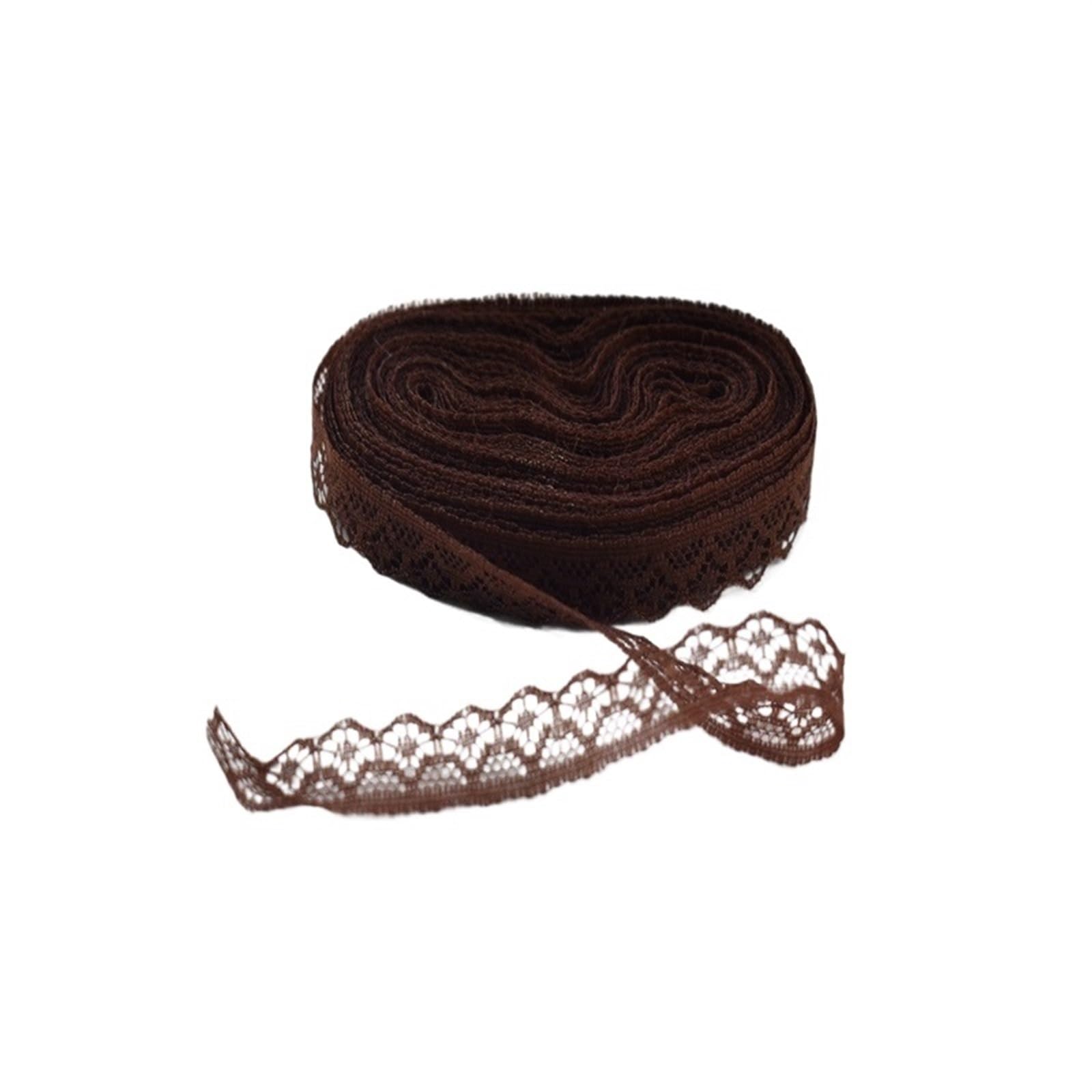 Cintas de Encaje Cinta de Encaje de 30 Yardas, Tela de Encaje de algodón Blanco for Costura, Bordado, Accesorios de Ropa for el hogar(Brown)