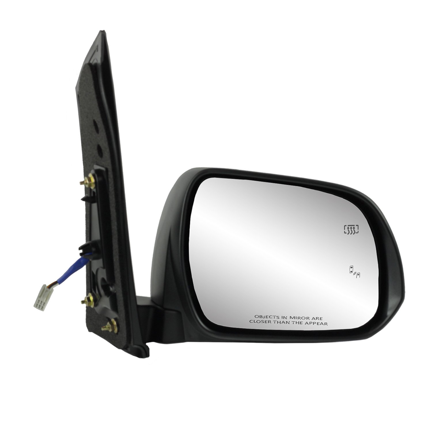 Photo 1 of Fit System Passenger Side Mirror for Toyota Sienna, Textured Black w/PTM Cover, w/Blind spot Detection System, Foldaway, w/o Memory, Heated Power (70205T)
