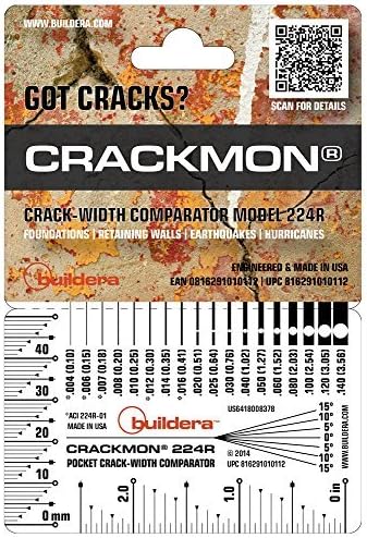 CRACKMON 224R Crack Width Comparator Gauge (ACI 224R-01 Compliant) by Buildera