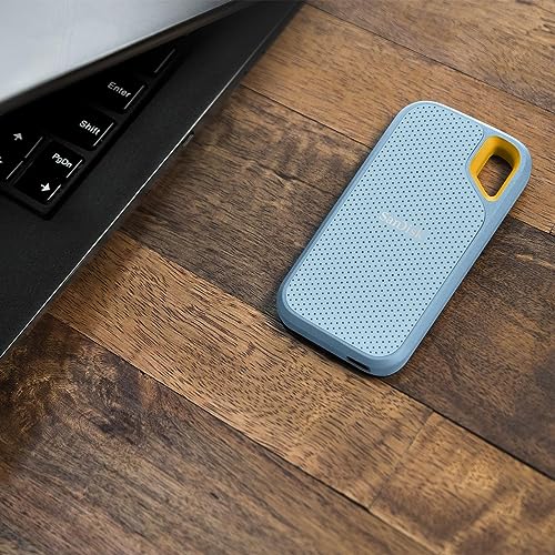 Sandisk SDSSDE61-2T00-G25B 2Tb Extreme Portable Ssd - Up To 1050Mb/S, Usb-C, Usb 3.2 Gen 2, Ip65 Water And Dust Resistance, Updated Firmware, Sky Blue - External Solid State Drive thumb #5