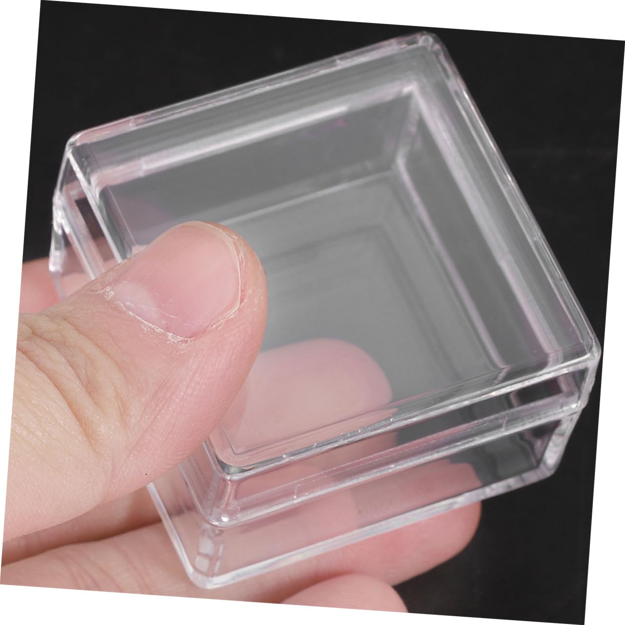 Caja de Almacenamiento Transparente Cuadrada de Plástico Portátil con Tapa, 30 Piezas para Exhibir y Organizar Objetos Pequeños en Hogar o Manualidades