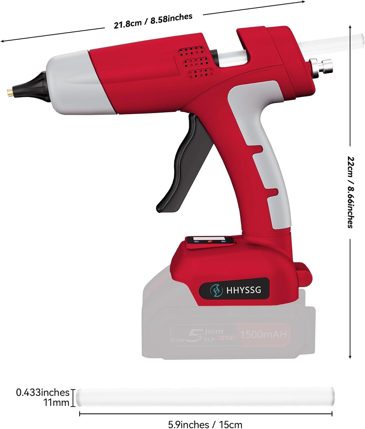 100W Cordless Hot Glue Gun with 30 Premium Sticks LED Digital Display & Adiustable Temperature Drip-FreePrecision Design Tool for DlY Crafts Home Repairs industrial Projects(Batteries not included)