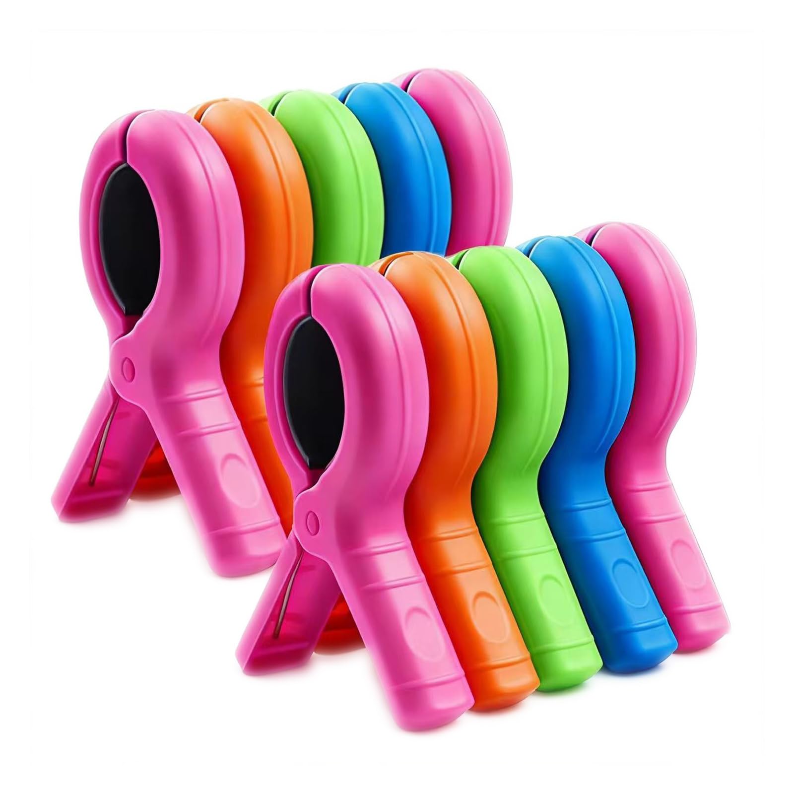 10 Pcs 3.8 Inch Windproof Towel Clips - Extra Strong Sun Lounger/Sunbed Pegs with Rubber Pads, Keep Towels Secure Outdoor Pool & Laundry Use