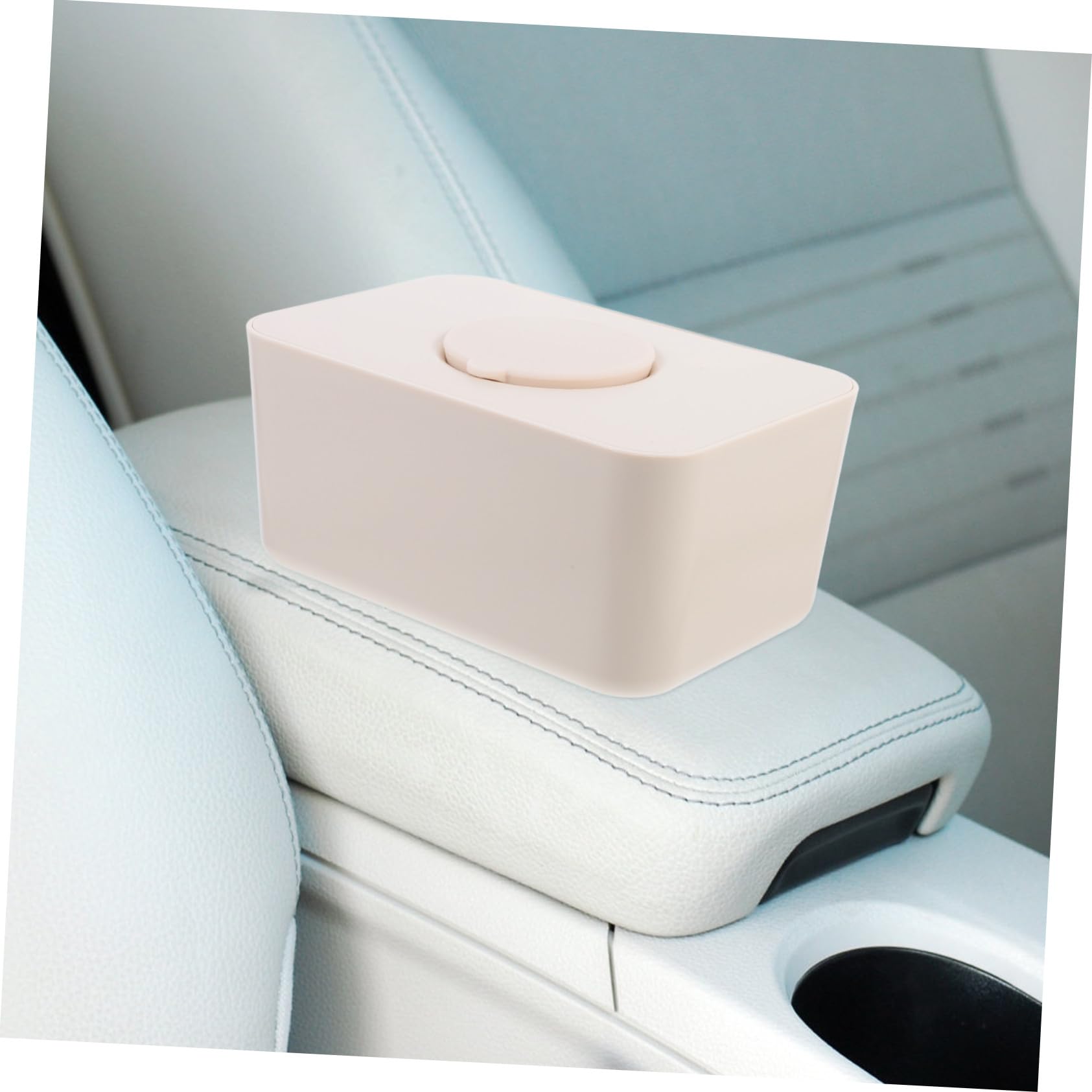 Boîte Distributrice pour Conserver les Mouchoirs de Lingettes Humides en Silicone Beige, Grosse Capacité, Multifonctionnelle et Étanche Toujours Humides