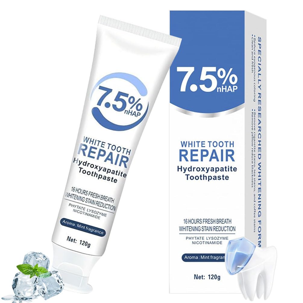 Hydroxyapatite Toothpastes for Enamel Protection and Tooth Strengthening Fluoride-Free with Gentle Mint Fresh Breath Reduce Tooth Sensitivity Daily