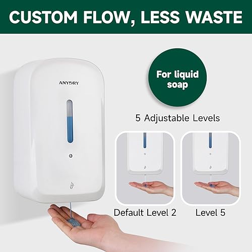 Miniatura 6 de Dispensador de jabón automático comercial, gran capacidad de 34 onzas33.8 fl oz, dispensador de líquido sin contacto para baños de alto tráfico,