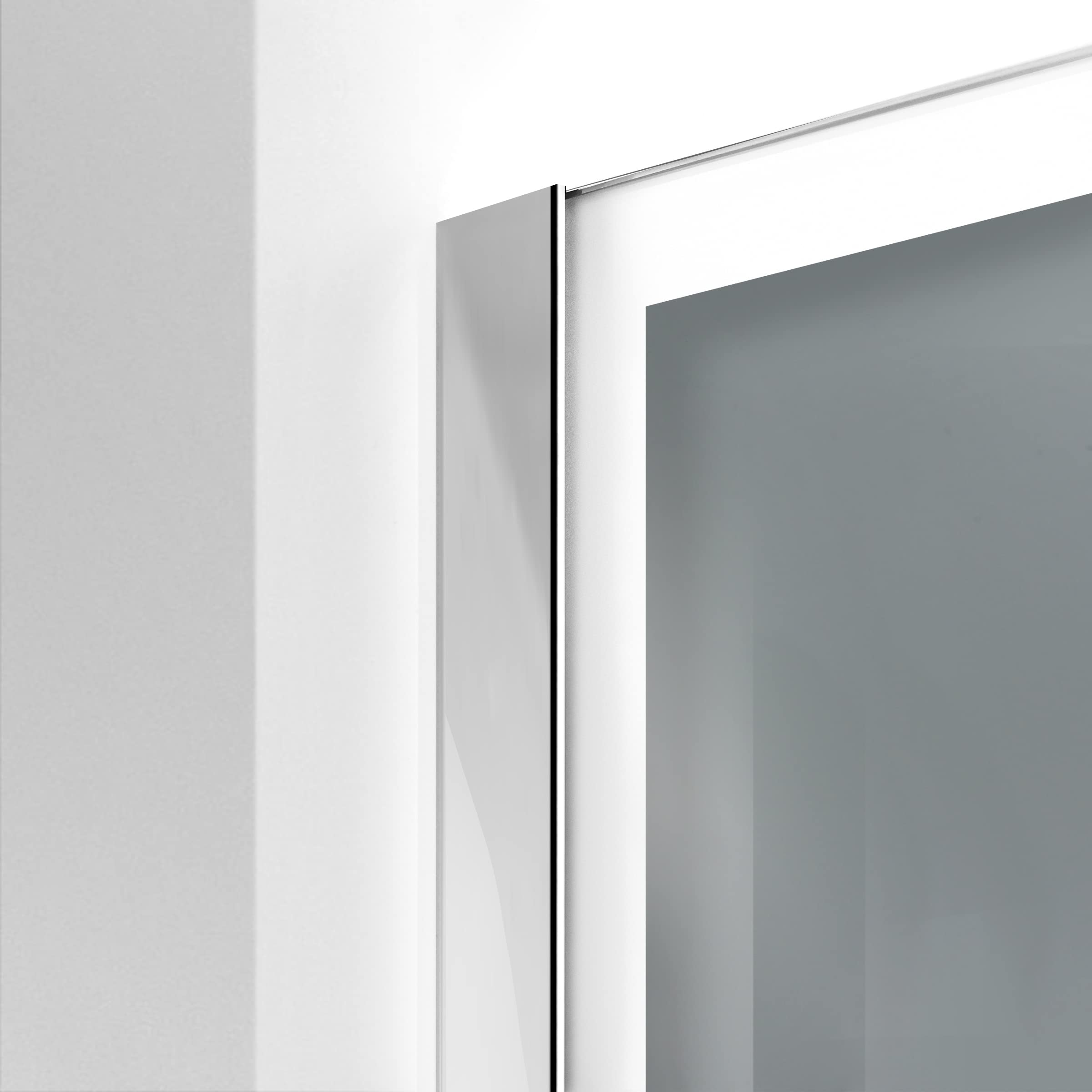 Aqua Roy Modell Weißer Rahmen 70 cm Leicht zu reinigen Walk in Duschwand Sicherheitsglas Panel 8 mm Duschabtrennung für Wetroom Nano beschichtet sandgestrahltes Muster Edelstahl (3. graues Glas)
