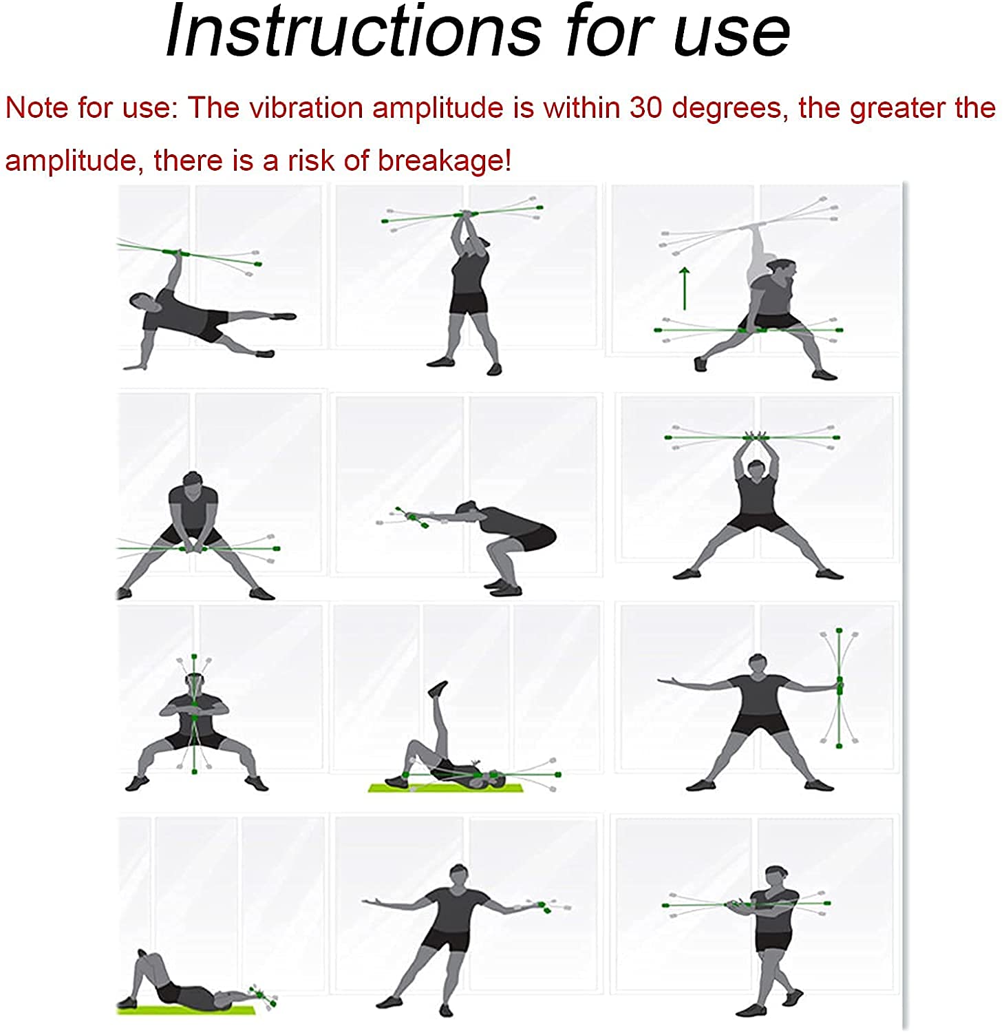 Swing Stick Fitness Asta elastica speciale per il fitness Barra da allenamento rossa ad alta frequenza Barra elastica Barra anti tremore rimovibile per la perdita di peso, brucia grassi, giovani(Color