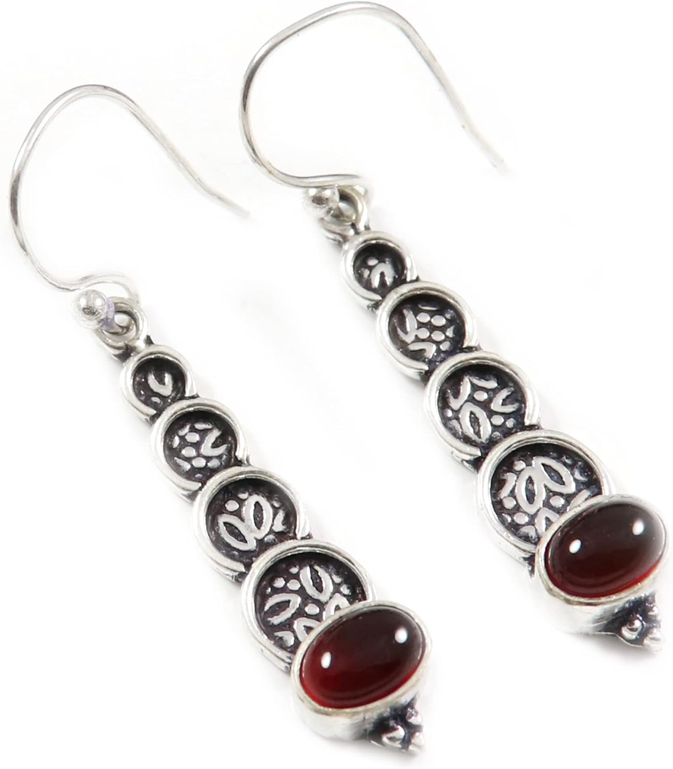 Goyal Exports 925 Sterling Carnelian Black Onyx Amethyst Faceted Lapis Lazuli Gemstone Silver Drop Dangle Earring Jewelry SEG158