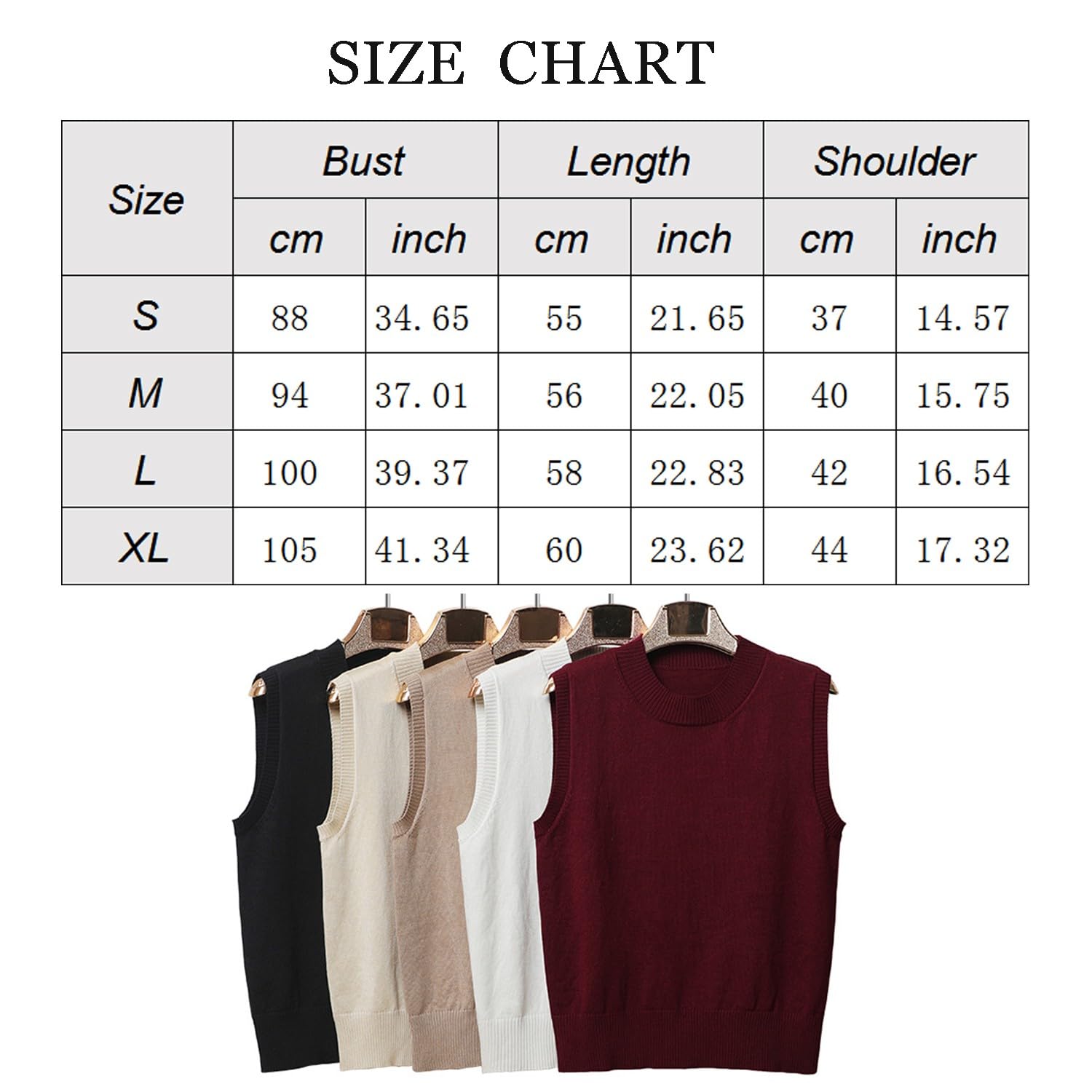 jinghuiyue Maglione da donna Gilet Girocollo Senza Maniche Pullover Maglione Classico Basic Solido Maglia A Costine Canotte