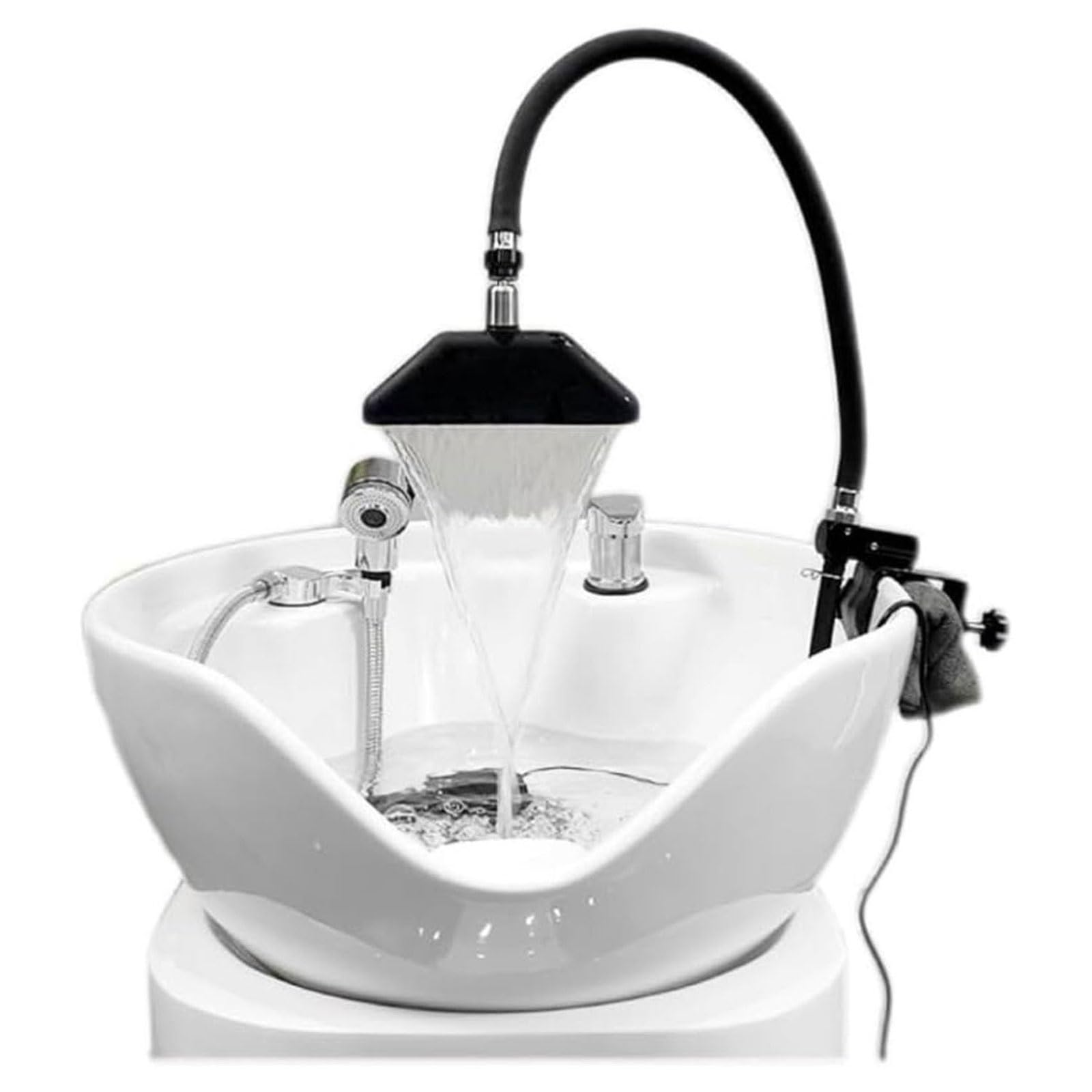 Dispositif mobile de massage capillaire pour spa à la maison avec cascade d'eau et pompe 360°
