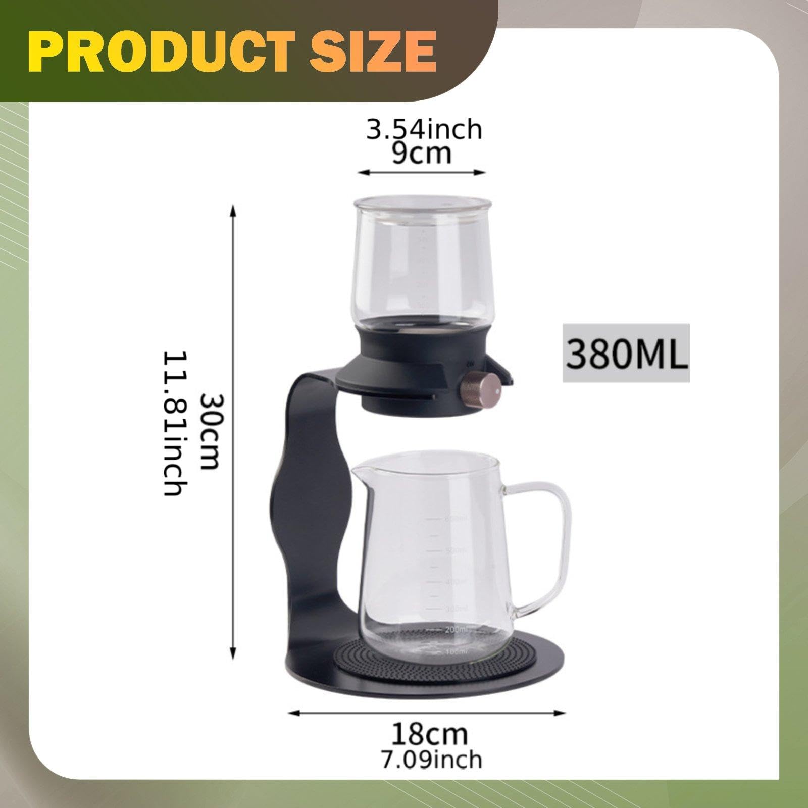 Tetera portátil Goteo, hervidor Agua, Recipiente para Bebidas, fácil Limpiar, té, infusión separada, navideño, 380 Ml Negro