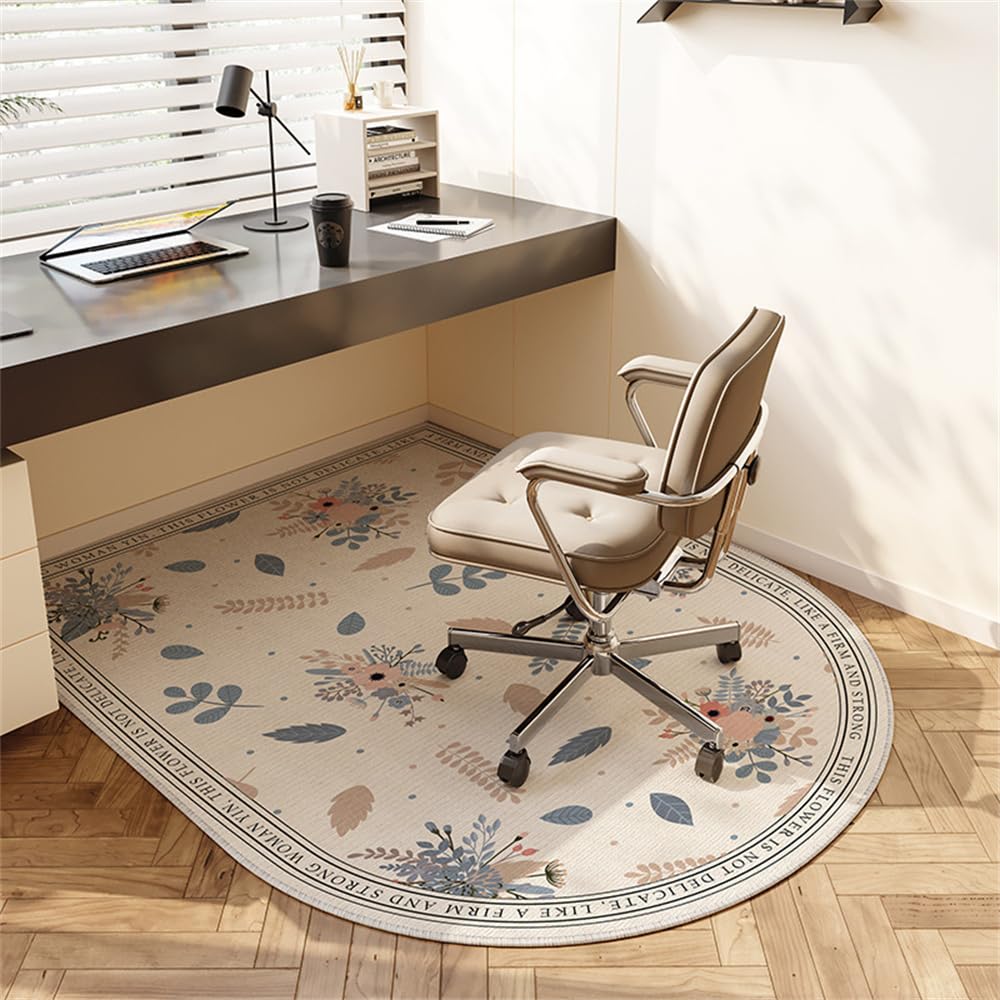 Tapete vintage para silla de oficina, protector antideslizante para alfombras y suelos de madera dura, tapete multiusos para escritorio y juegos, diseño moderno (Bouquet 80 x 160 cm)