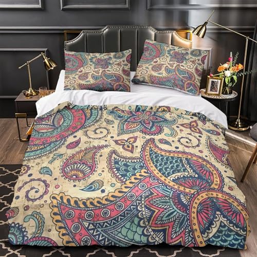Housse de couette style floral bohémien pour chambre d'adulte cosy et moderne