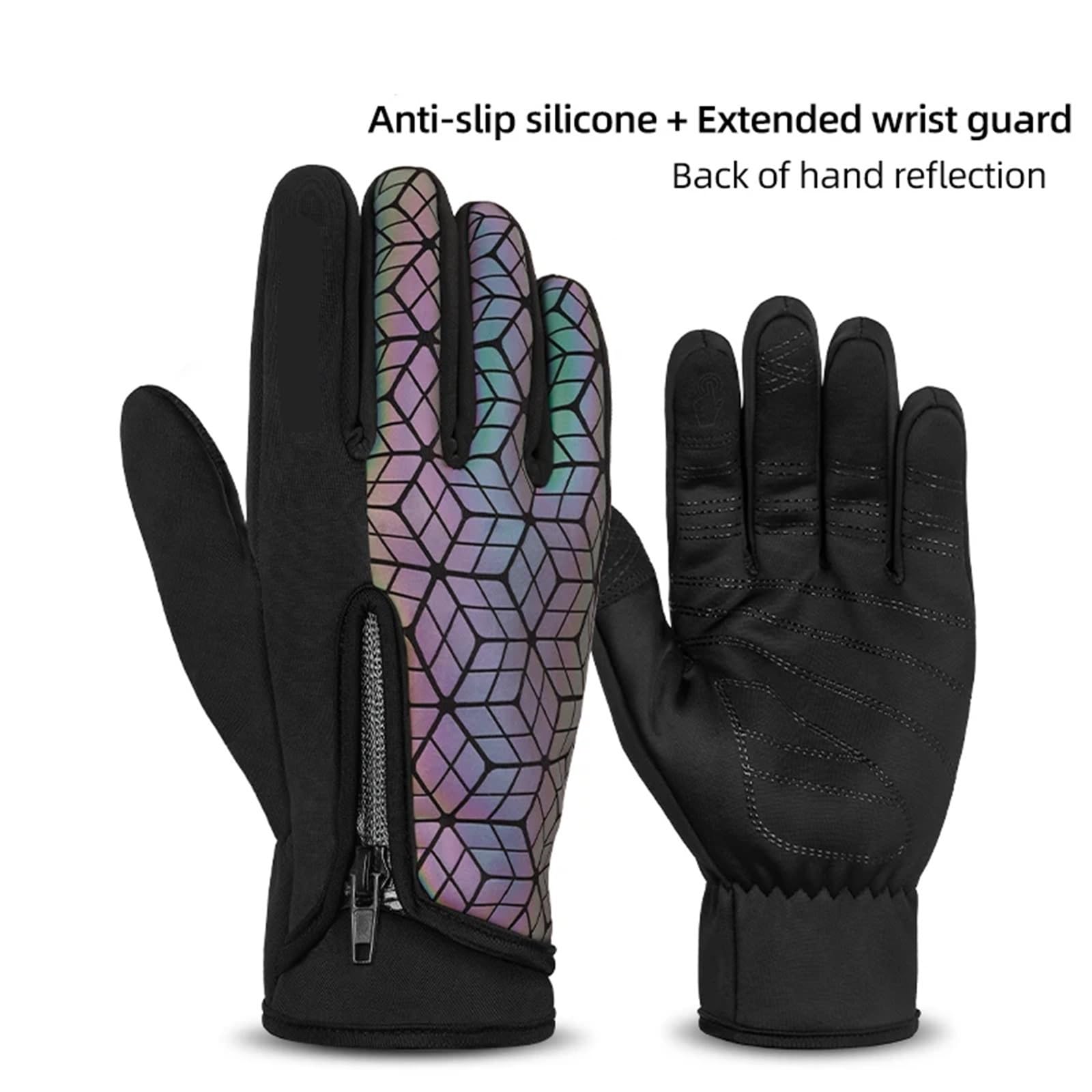 Gants d'escalade Gants de vélo d'hiver Gants de vélo d'escalade Thermique Hommes Femmes Coupe-Vent Gants de Cyclisme Chauds pour Escalade(Colorful,XL)