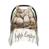 Vendhui Bunny with Eggs in A Nest Daffodils Car Seat Covers for Babies, Infant Car Seat Canopy, Mom Nursing Breastfeeding Covers, Warm Carseat Canopy for Newborn