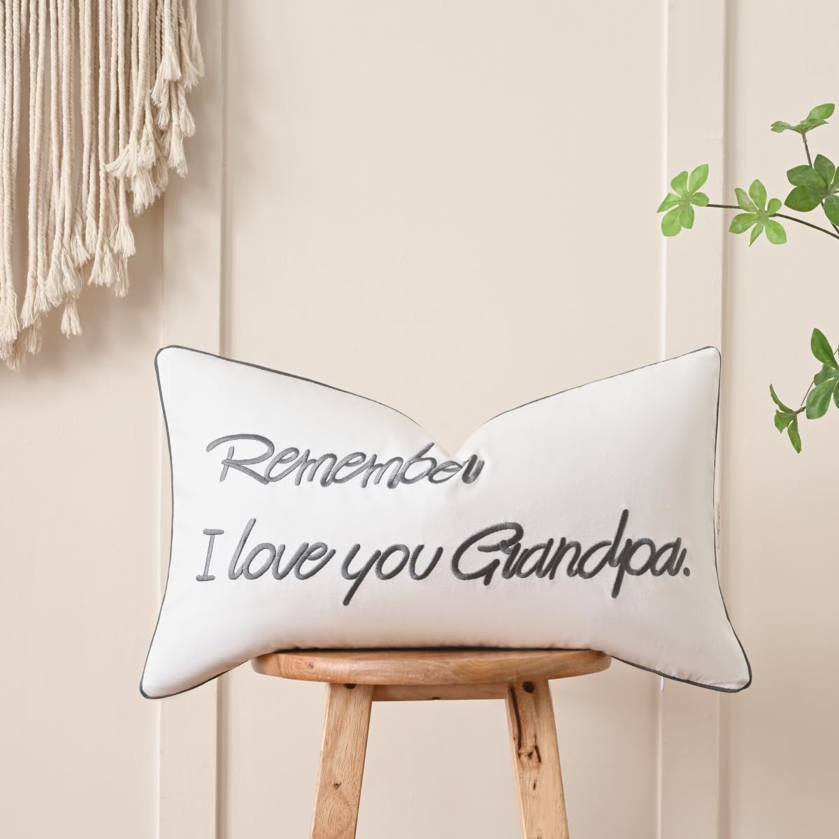 Federa Per Cuscino Lombare Con Ricordo Per Nonno – 30x50 Cm, 100% Cotone, Con Frase 'Remember I Love You Grandpa', Regalo Per Festa Del Papà E Compleanno