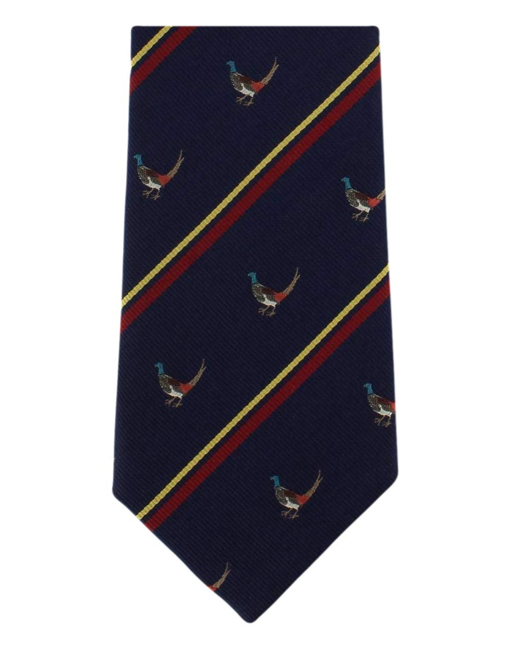 Michelsons Of London Men's Navy Pheasant Silk Tie