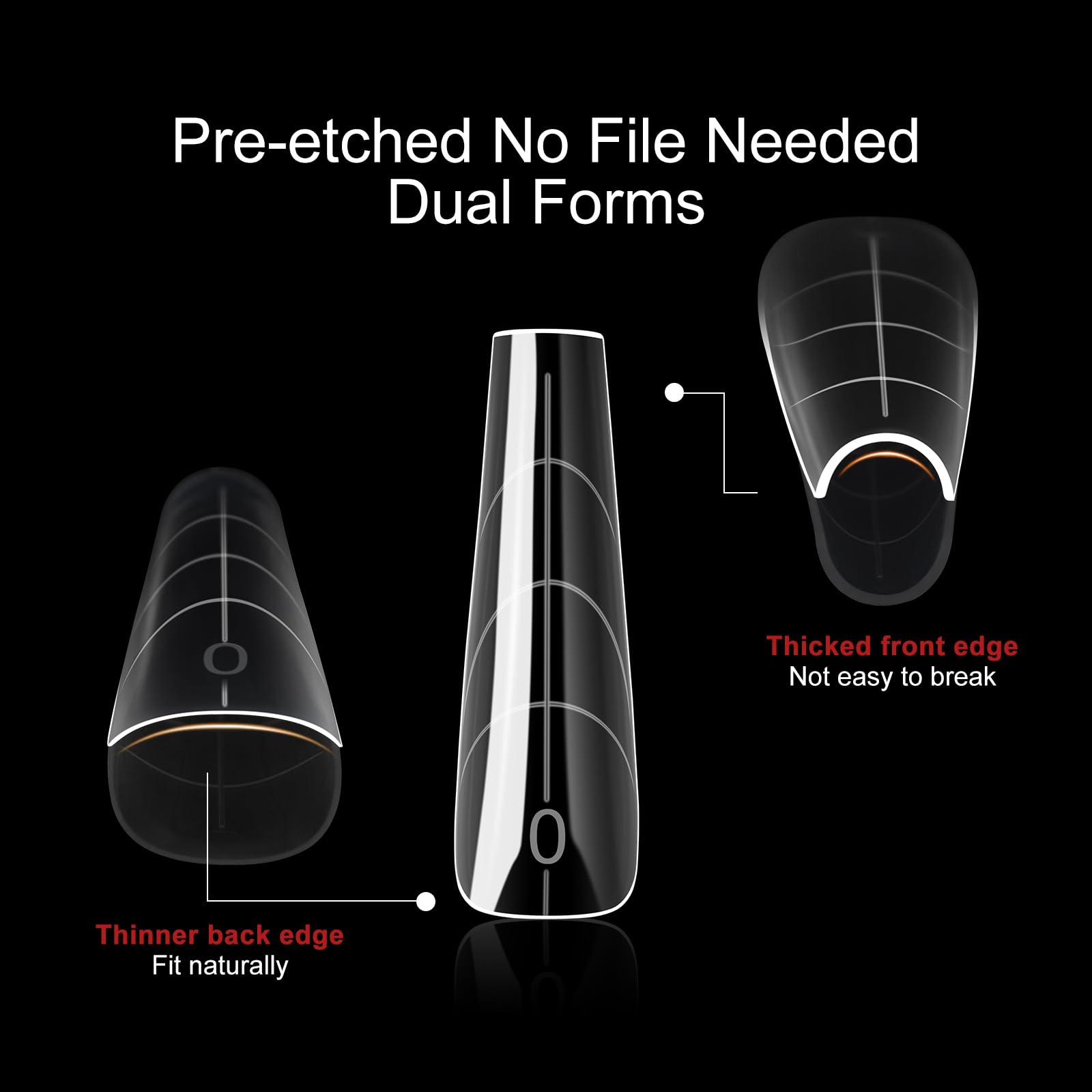 BNG 150PCS Dual Nail Forms for Gel Nails Extension Gel Builder Professional Polymer Gel Nails Extension Mold Full Cover Widen Acrylic Nail Molds Quick Building - Image 3