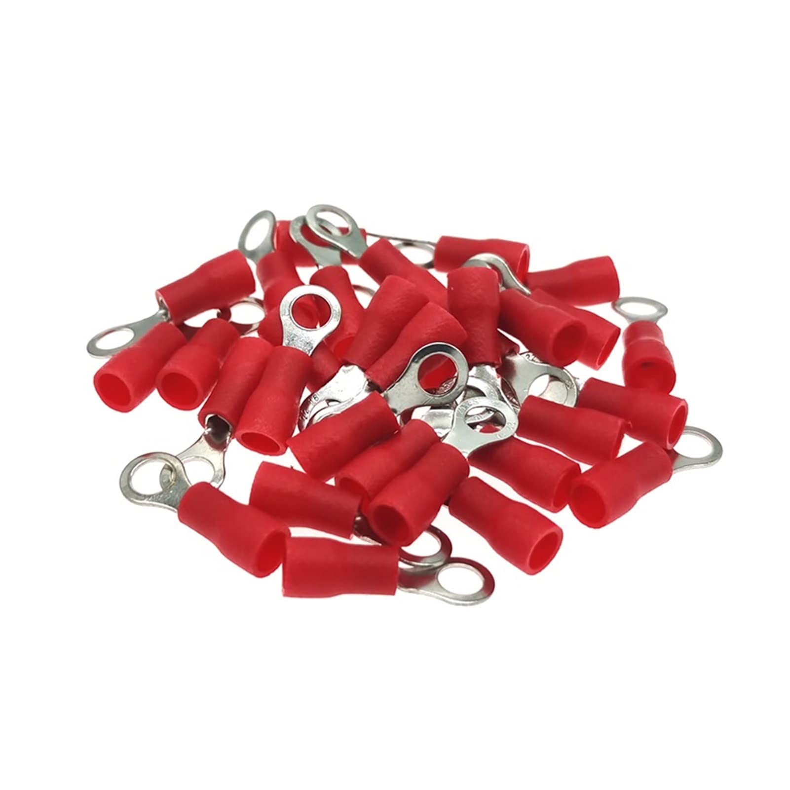Crimpverbinder, Quetschklemmen, 500 Stück, isolierte elektrische Kabelverbinder, RV1.25-3/4/5/6/8/10/12 Aderendhülsen 22–16 AWG 0,5–1,5 mm² (Farbe: Rot, Stifte: RV1,25–6) (Farbe: Rot)