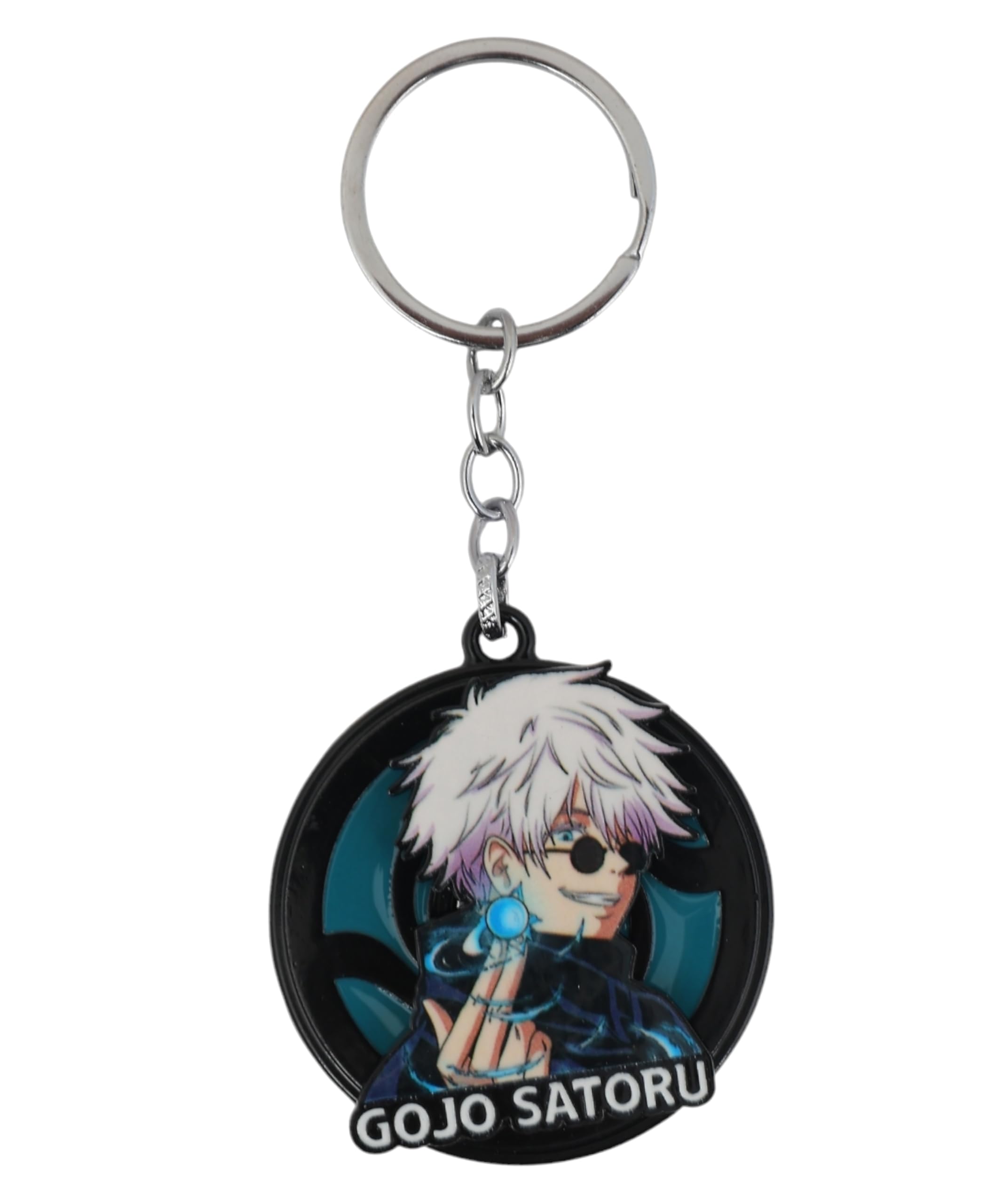 Anime Rotating Metal Keychain � Durable 360� Spin Key Ring for Anime Fans, Premium Alloy Key Holder for Bags & Keys (Gojo Cool) - Image 3 thumbnail
