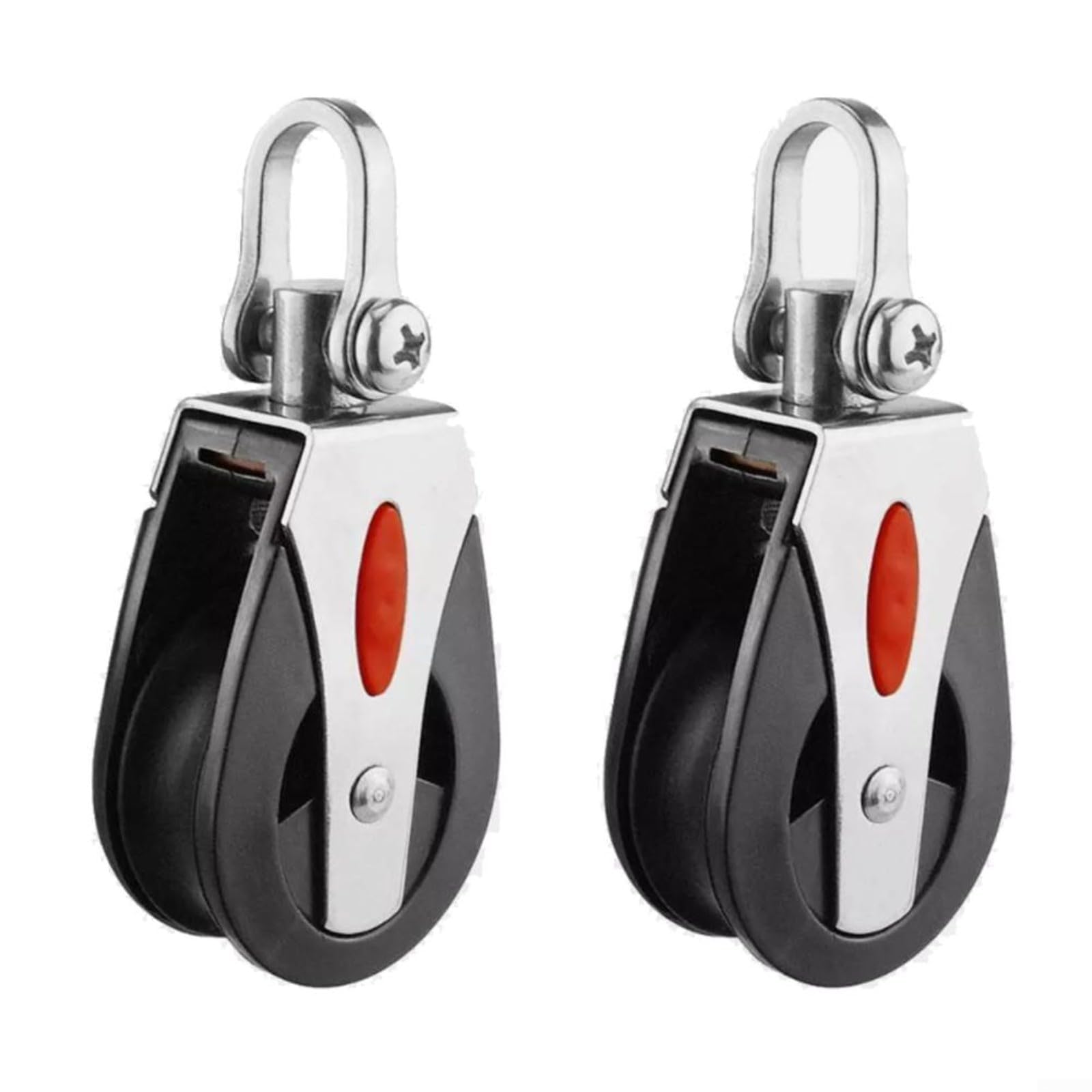 Marine Seilzug Block Segelboot Seilzug Block Heavy Duty Marine Grade Nylon Single Sheave Block mit Lagersystem für Yacht Rigging Hardware Seil Linie bis 12 mm Boot Segeln Zubehör (2 Stück)