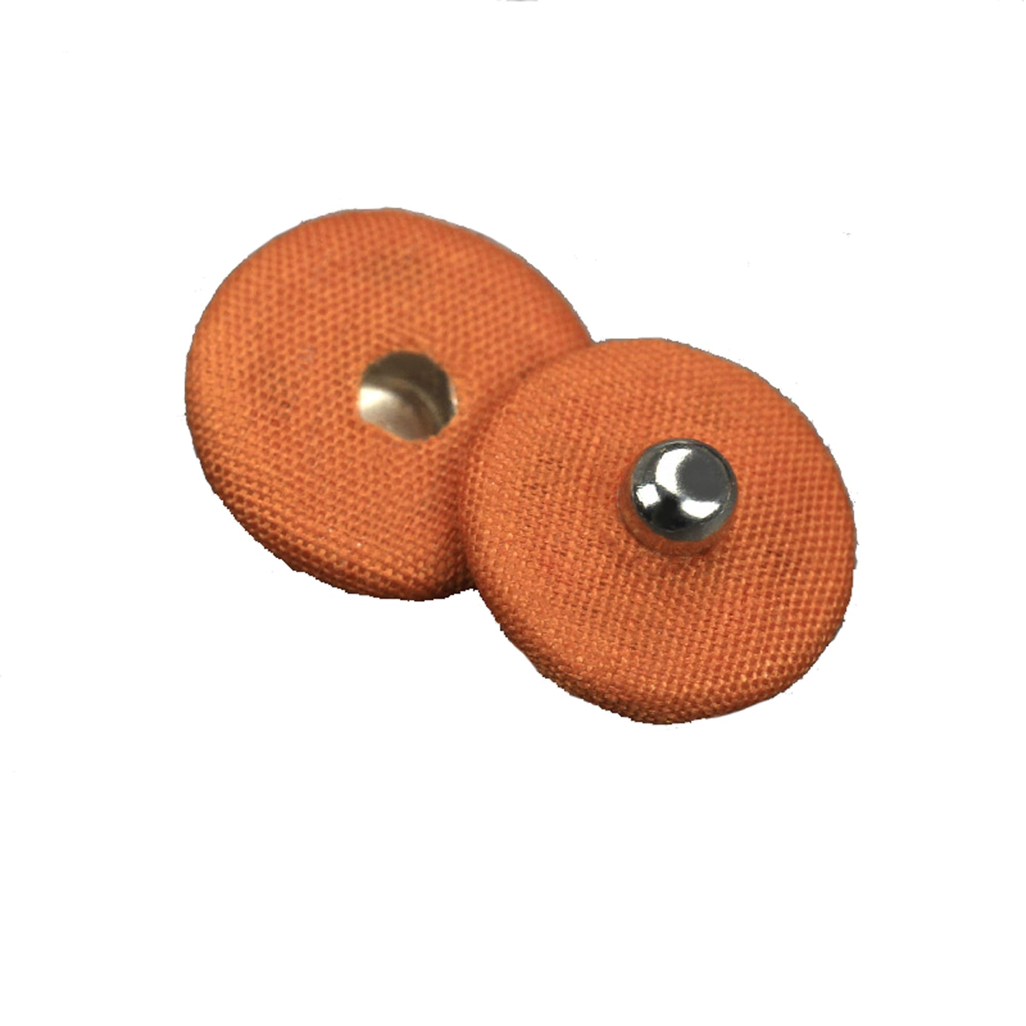 Lyracces Fabric Covered Brass Snap Fastener Press Studs Sewing Buttons Popper Tich 21mm 0.82in 10pcs (Orange)