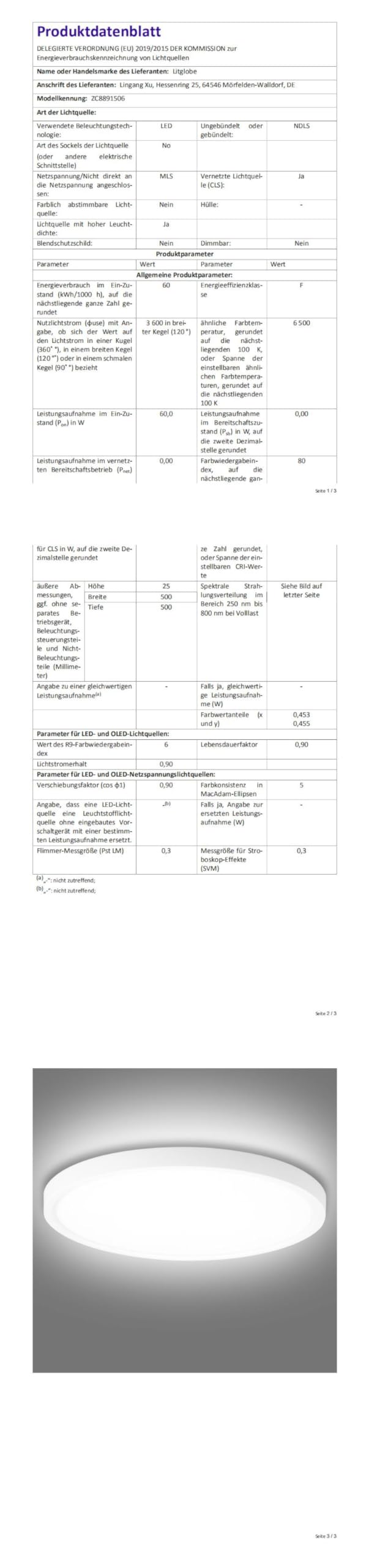 Plafoniera LED Soffitto 60W,6500K Bianco freddo Lampada da Soffitto,6000LM Plafoniera Moderni,Ø50CM Lampada LED per Camera da Letto, Cucina, Soggiorno Balcone