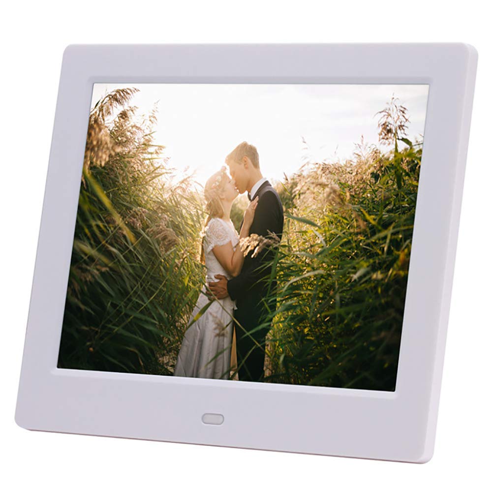 8 Inch MP4 Video Input with Memory Smart Slideshow E-Albums MP3 MP4 Video Player Motion Sensor White