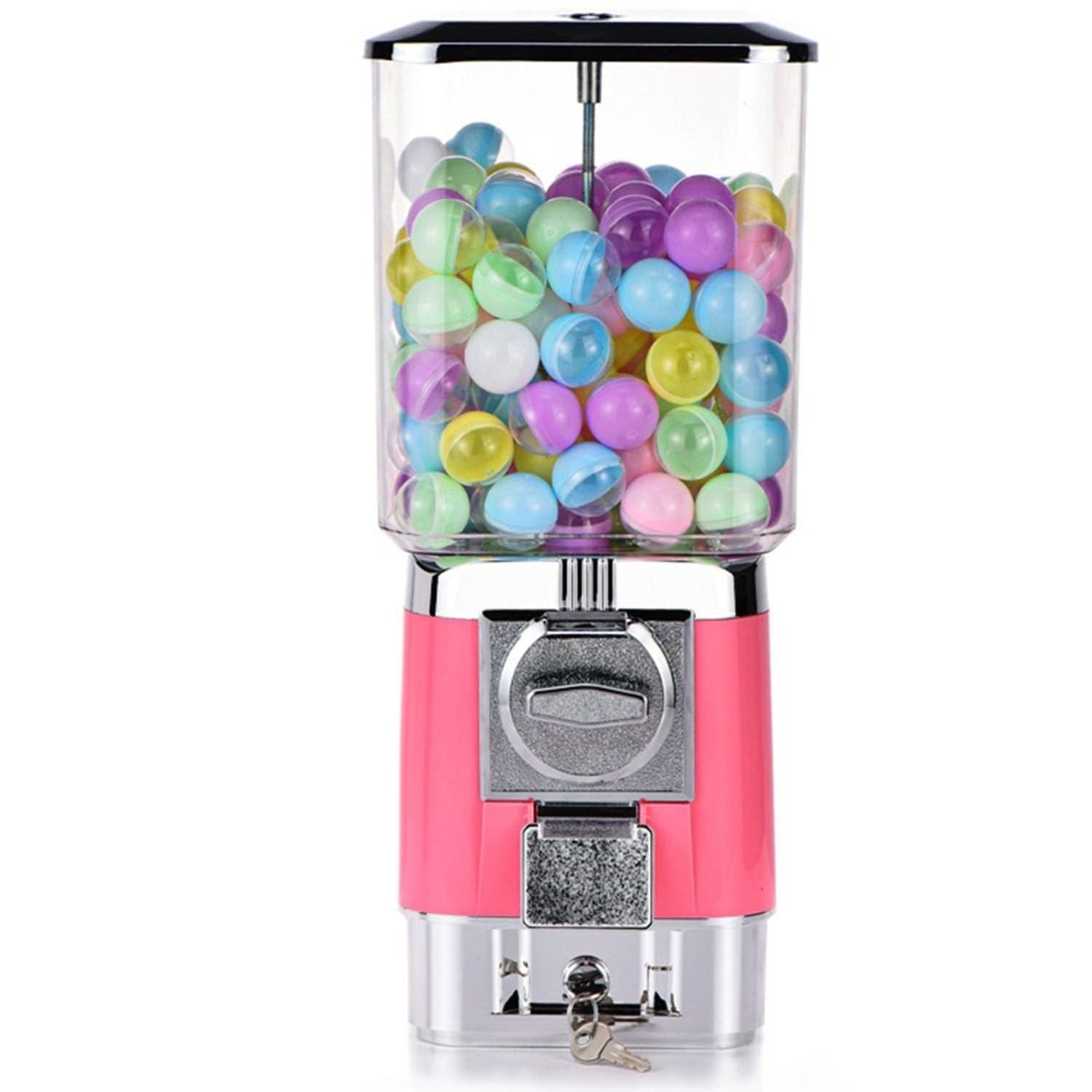 Gumball Machine pour Les Enfants, distributeurs automatiques de Bonbons, 200 balles vides, 100 jetons en Acier Inoxydable, Machine à bombardement à Bulles à Monnaie pour Les magasins de Jeux